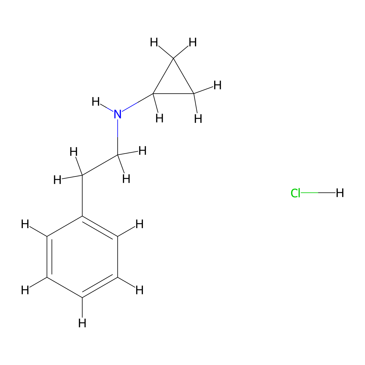N-(2-Phenylethyl)cyclopropanamine hydrochloride molecular structure, CAS 204197-19-3