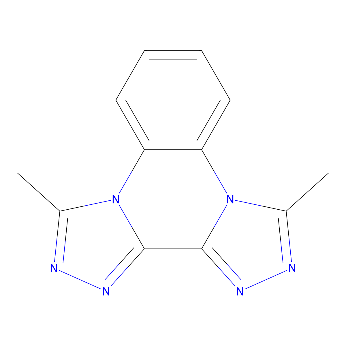 1,6-Dimethylbis[1,2,4]triazolo[4,3-a:3',4'-c]quinoxaline molecular structure, CAS 20420-57-9