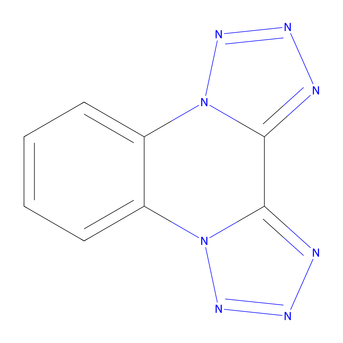 2,3,4,5,8,9,10,11-Octaazatetracyclo[10.4.0.0^{2,6}.0^{7,11}]hexadeca-1(16),3,5,7,9,12,14-heptaene molecular structure, CAS 20420-59-1