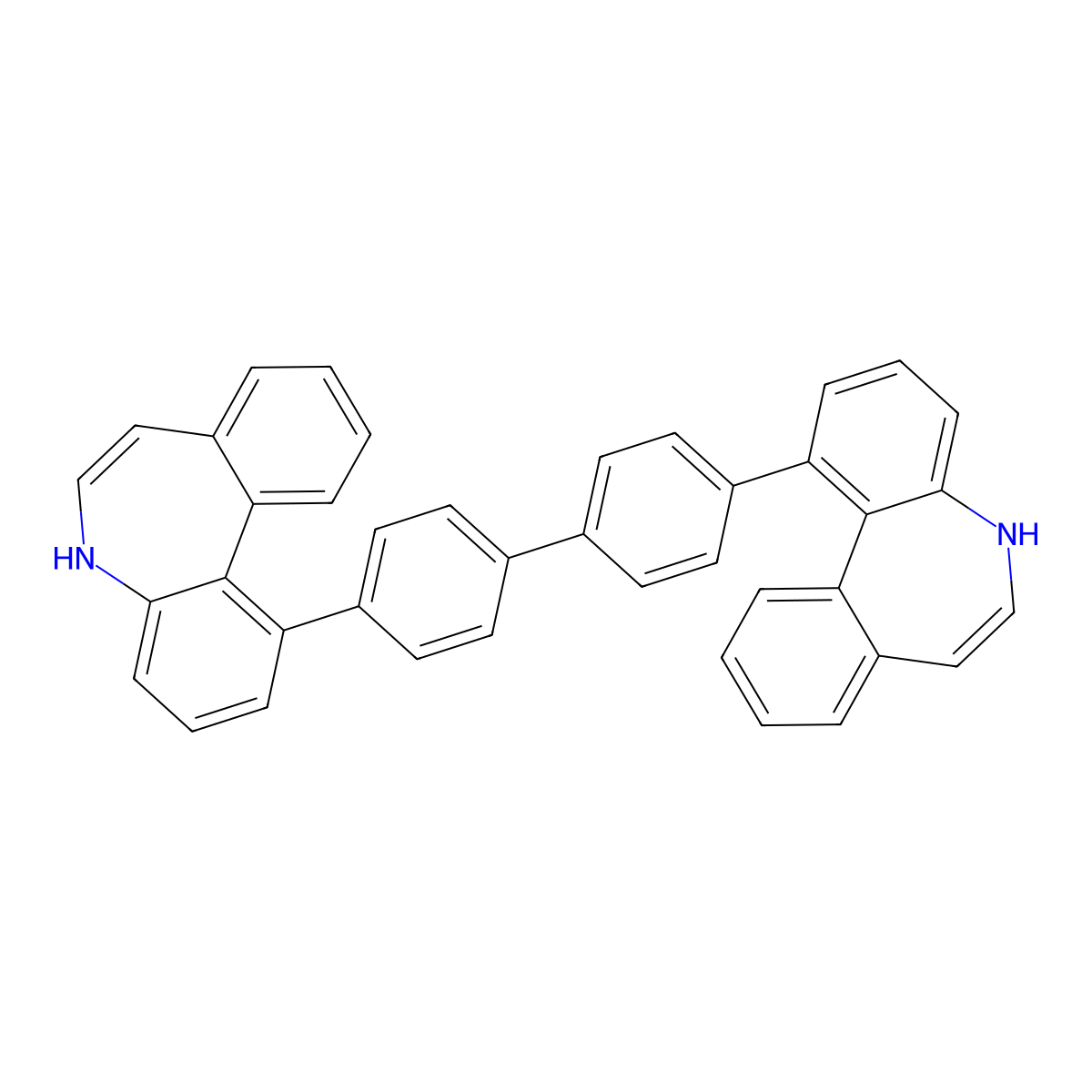 4,4'-Bis(dibenzazepin-1-YL)biphenyl molecular structure, CAS 204200-08-8
