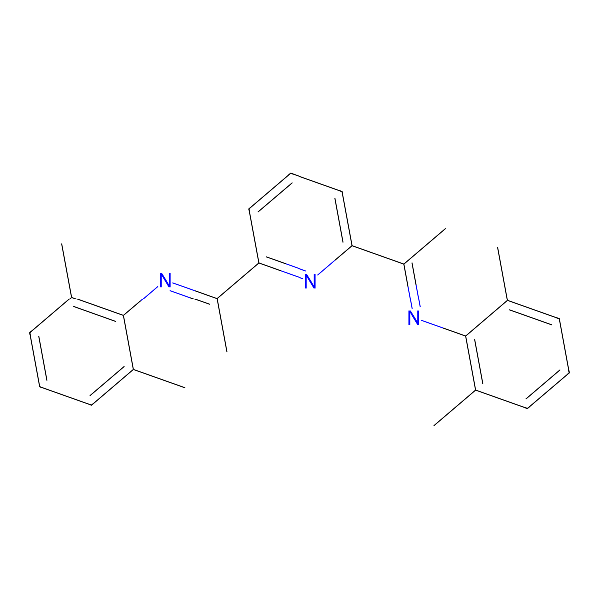 2,6-Bis[1-[(2,6-dimethylphenyl)imino]ethyl]pyridine molecular structure, CAS 204203-16-7