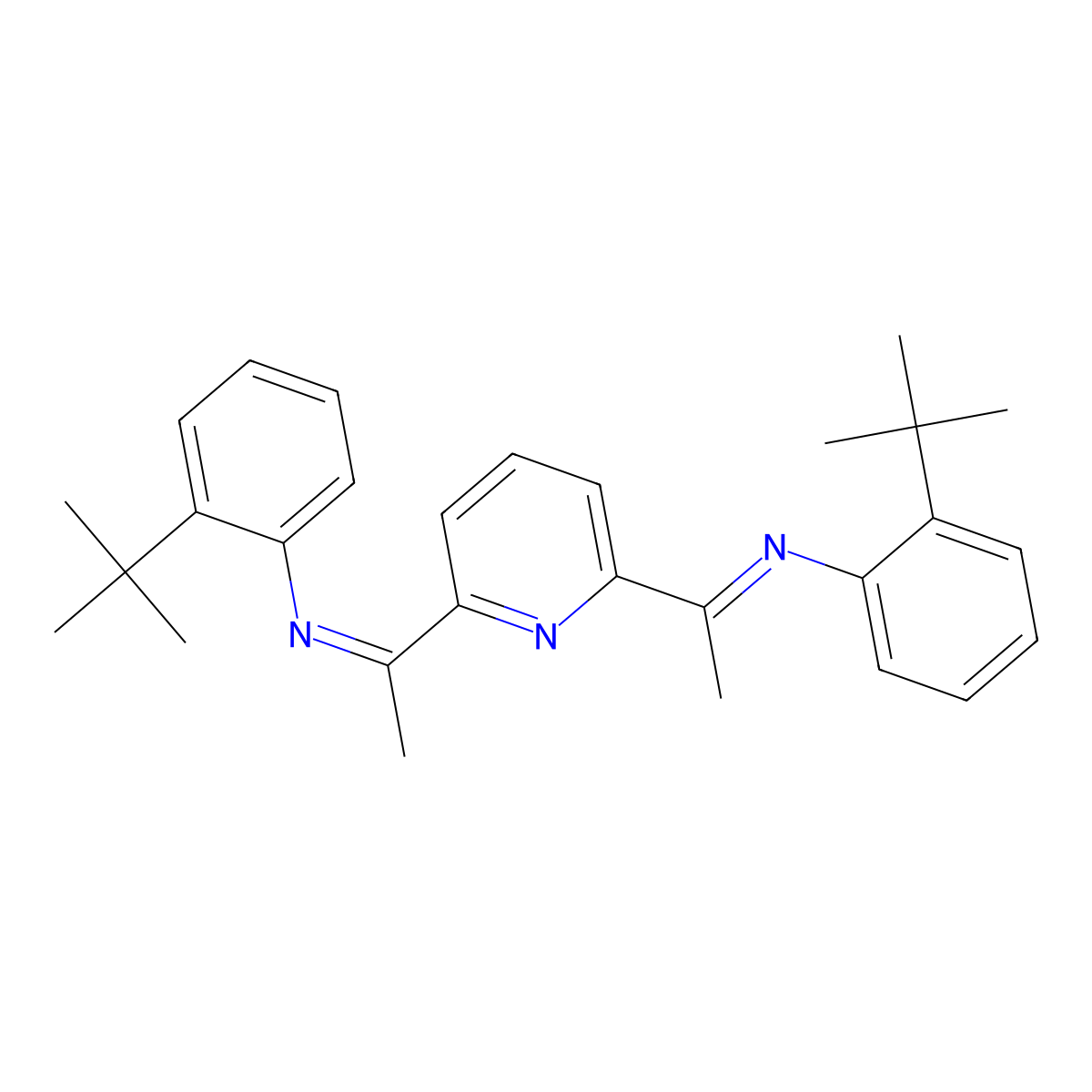 2,6-Bis[1-[2-(tert-butylphenyl)imino]ethyl]pyridine molecular structure, CAS 204203-17-8