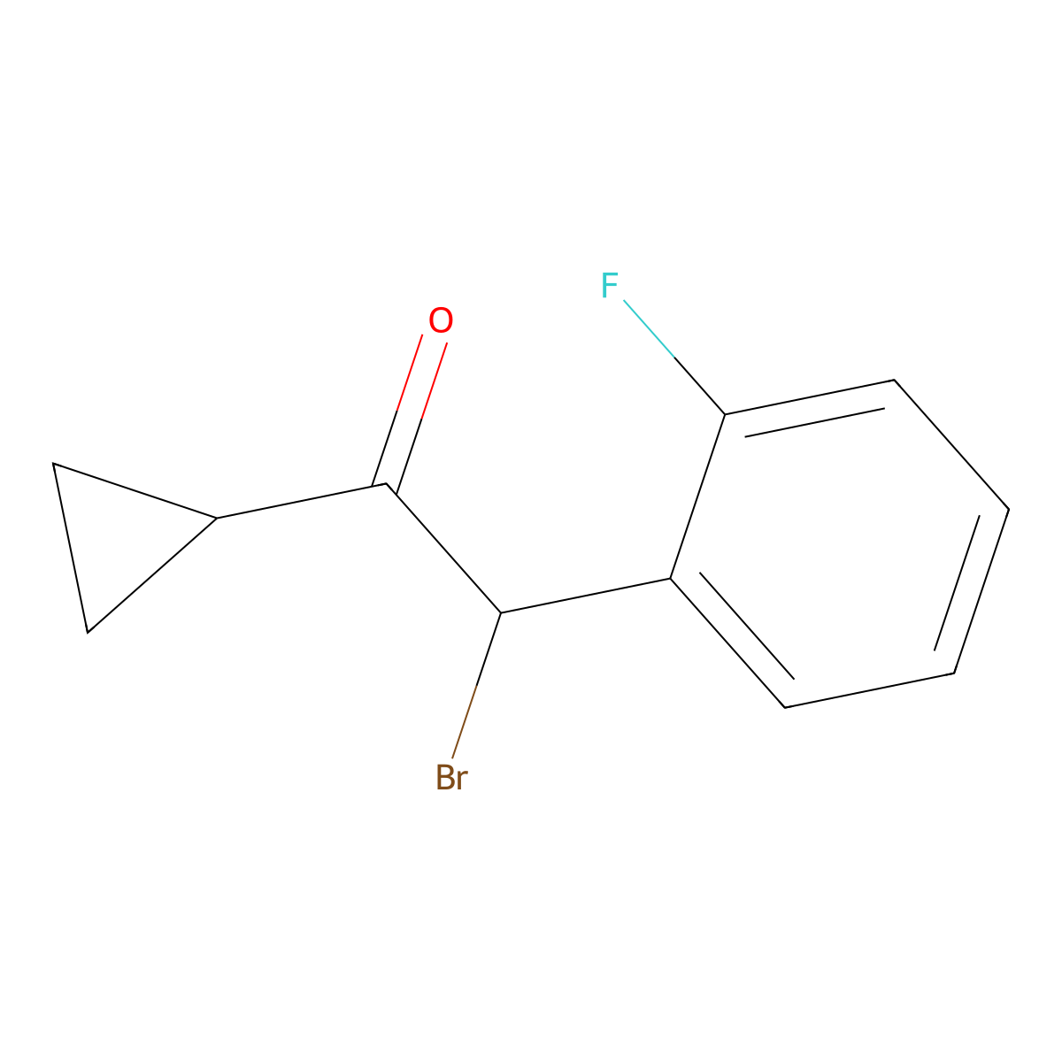 2-Bromo-1-cyclopropyl-2-(2-fluorophenyl)ethanone molecular structure, CAS 204205-33-4