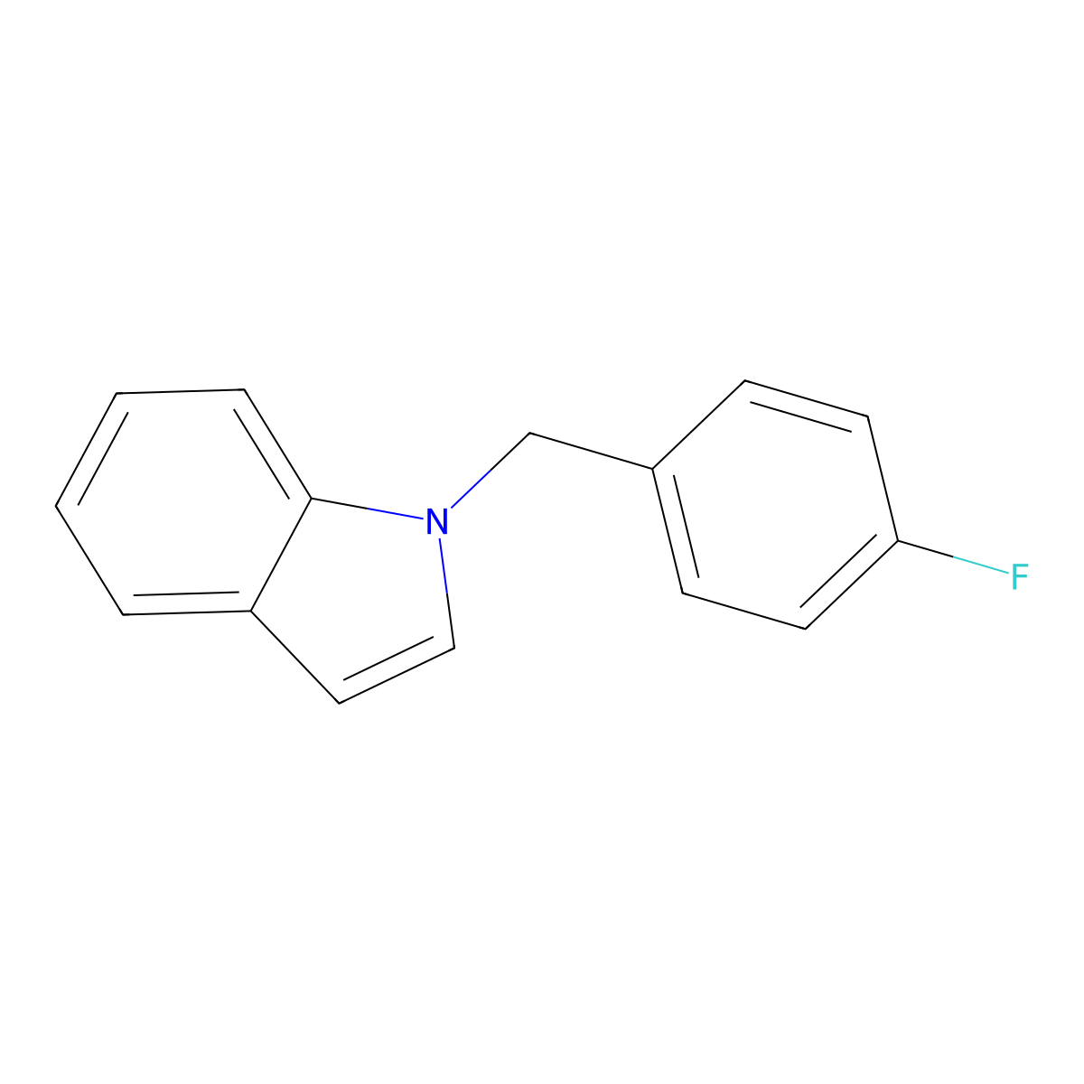 1-(4-Fluorobenzyl)-1H-indole molecular structure, CAS 204205-77-6