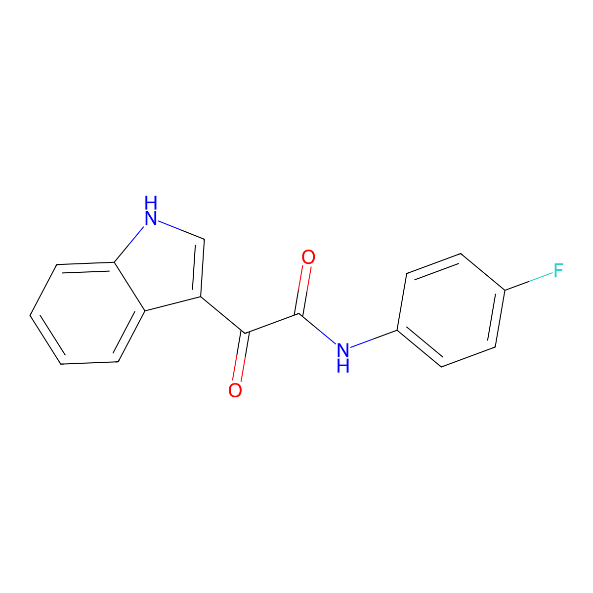 N-(4-fluorophenyl)-2-(1H-indol-3-yl)-2-oxoacetamide molecular structure, CAS 204206-06-4