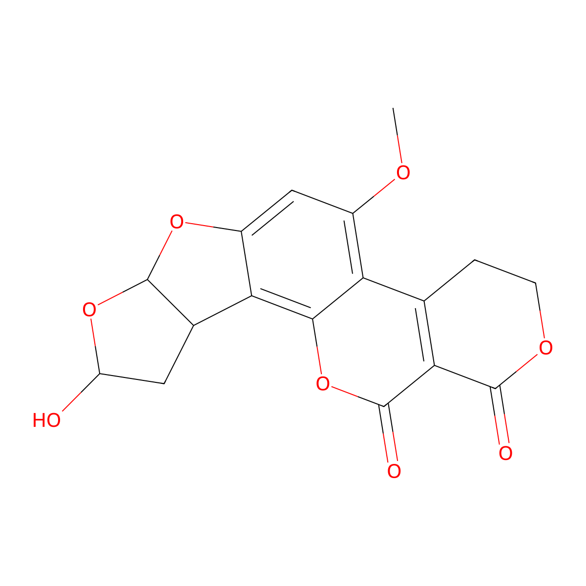 Aflatoxin G2A molecular structure, CAS 20421-10-7