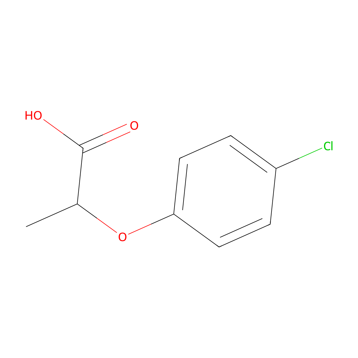 (2R)-2-(4-chlorophenoxy)propanoic acid molecular structure, CAS 20421-34-5