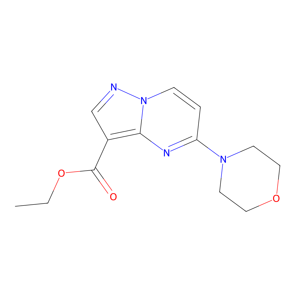 Ethyl 5-morpholinopyrazolo[1,5-a]pyrimidine-3-carboxylate molecular structure, CAS 2042170-92-1