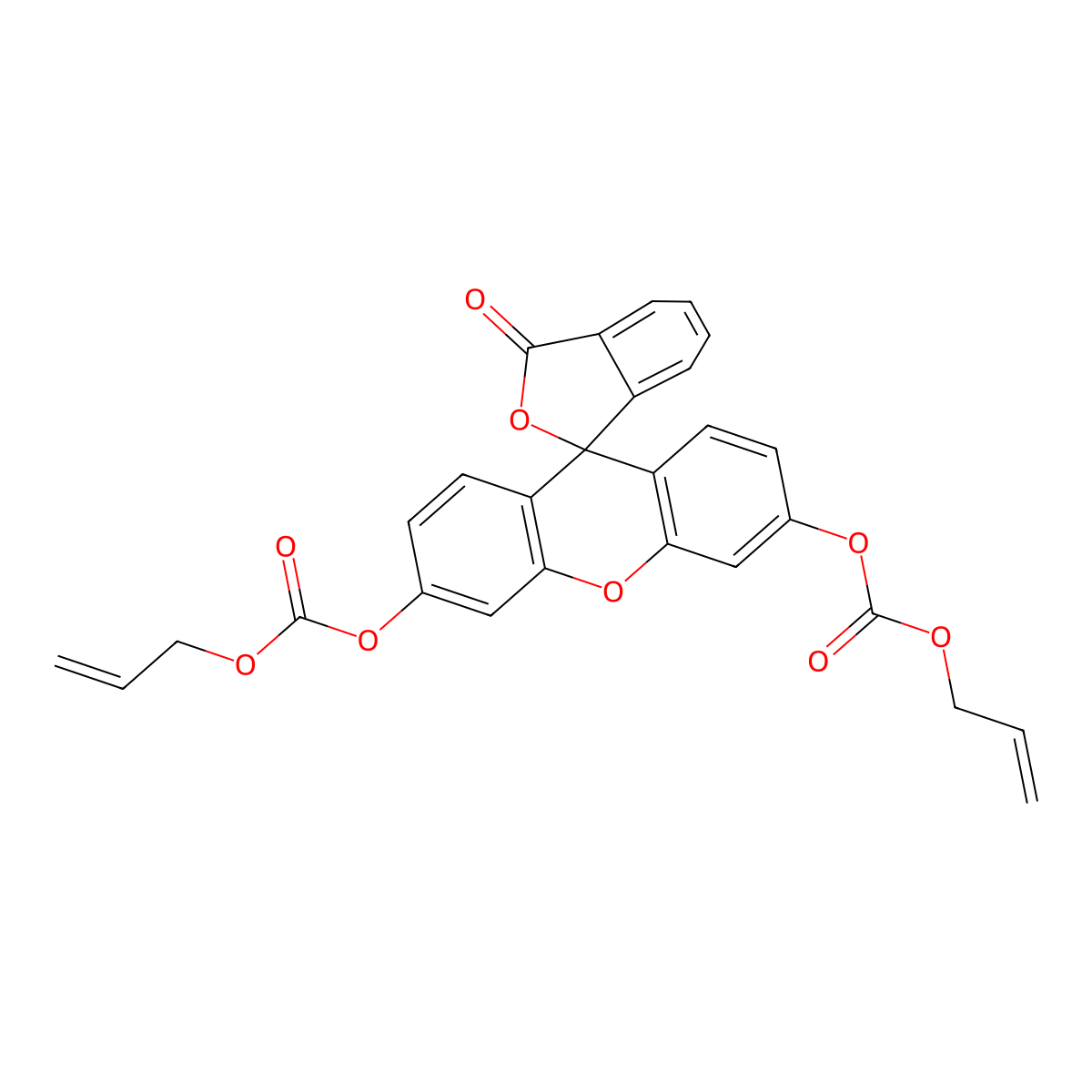 Diallyl (3-oxo-3H-spiro[isobenzofuran-1,9'-xanthene]-3',6'-diyl) dicarbonate molecular structure, CAS 2042192-19-6