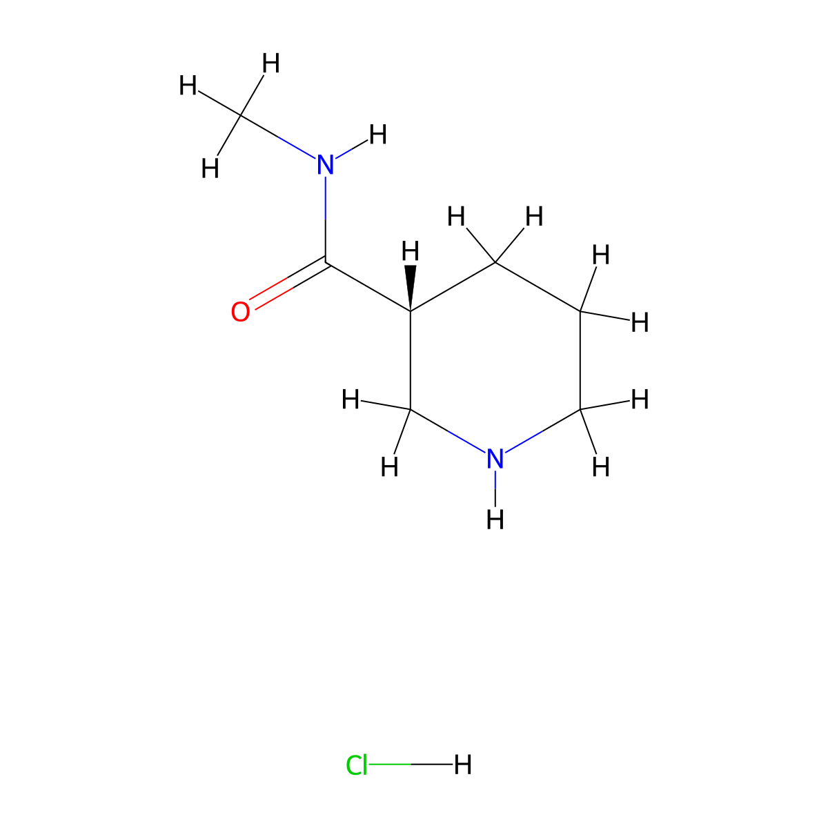 (3R)-N-methylpiperidine-3-carboxamide hydrochloride molecular structure, CAS 2042367-35-9