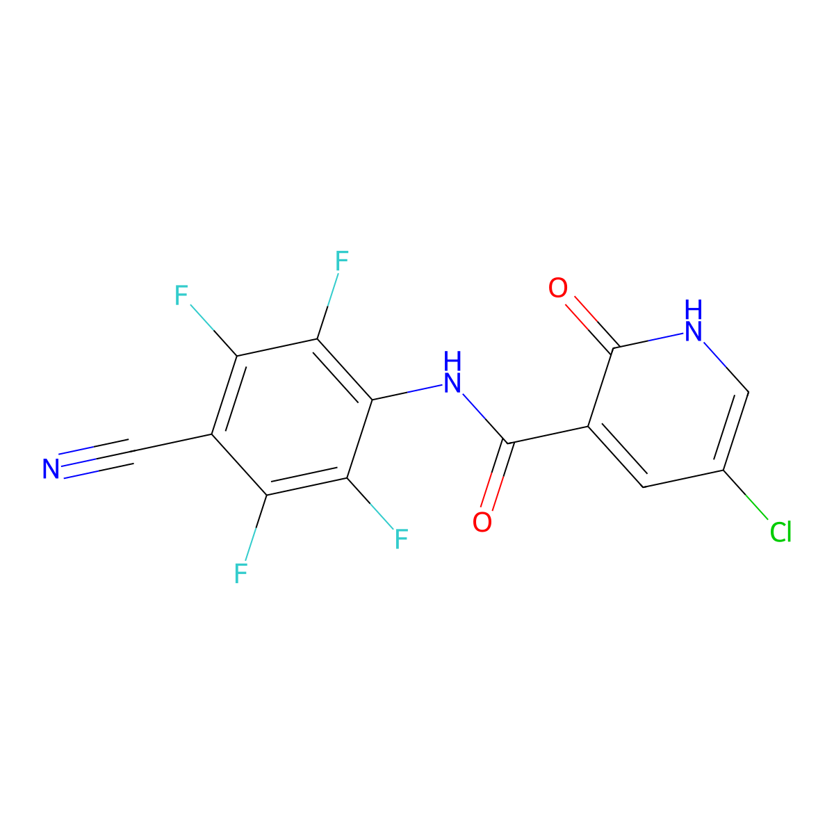 5-chloro-N-(4-cyano-2,3,5,6-tetrafluorophenyl)-2-oxo-1,2-dihydropyridine-3-carboxamide molecular structure, CAS 2042424-78-0