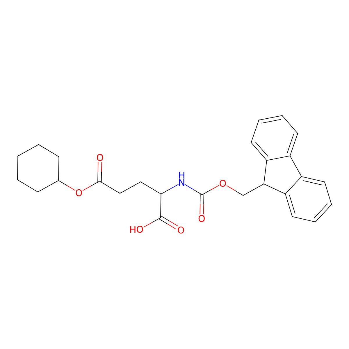 Fmoc-D-Glu(Ochx)-OH molecular structure, CAS 204251-25-2
