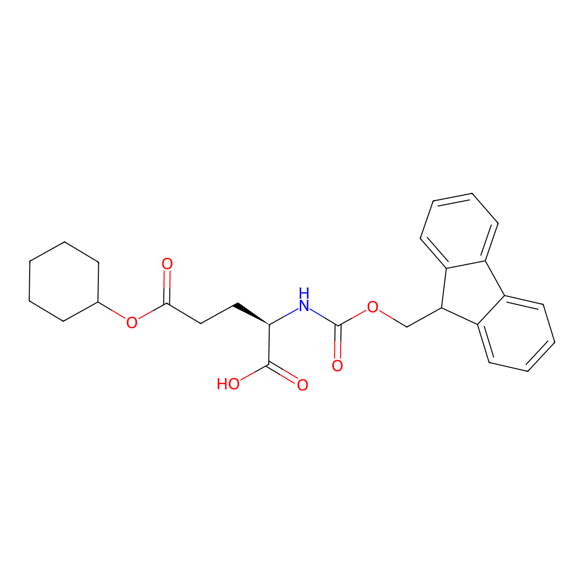 Fmoc-D-Glu(Ochx)-OH molecular structure, CAS 204251-25-2