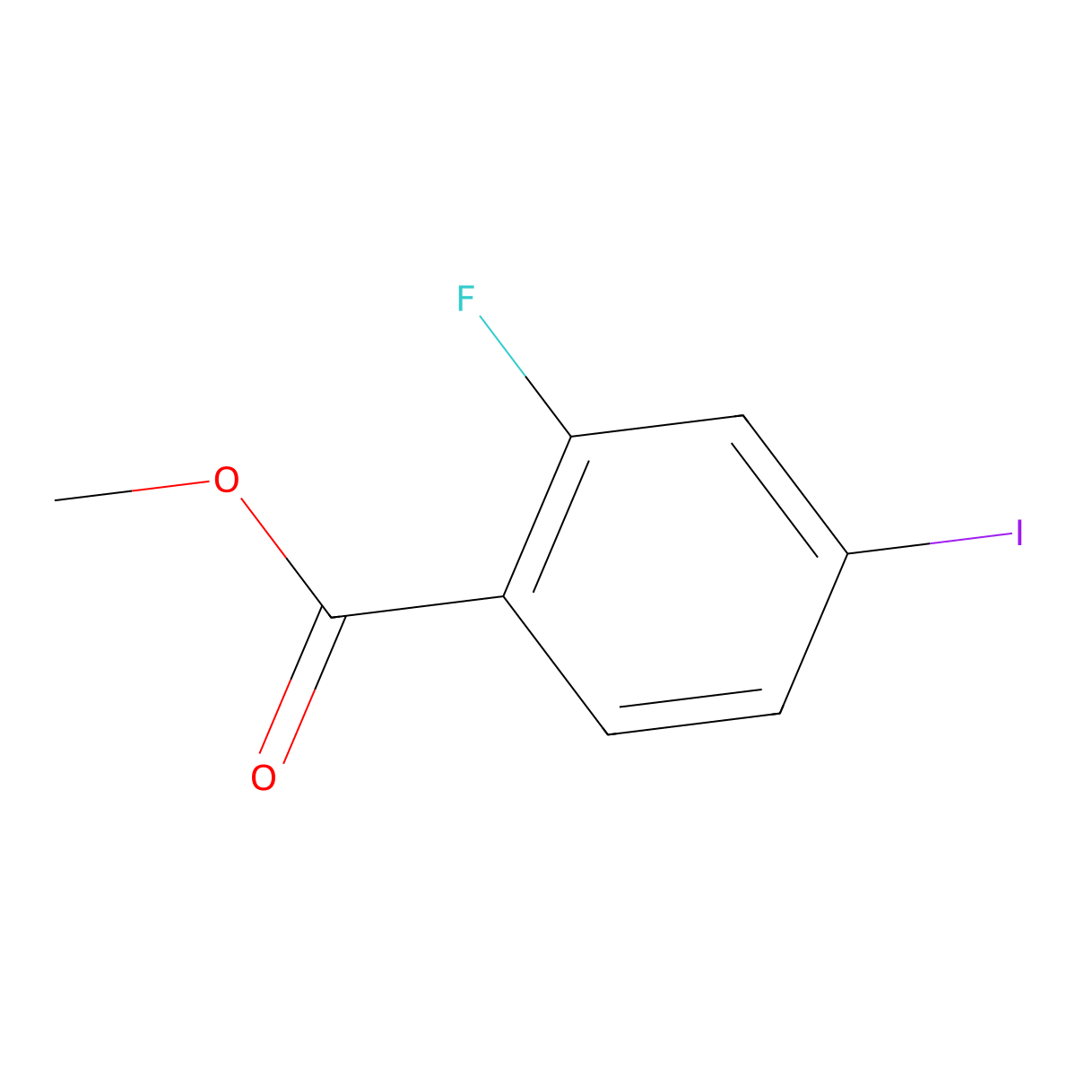 Methyl 2-fluoro-4-iodobenzoate molecular structure, CAS 204257-72-7