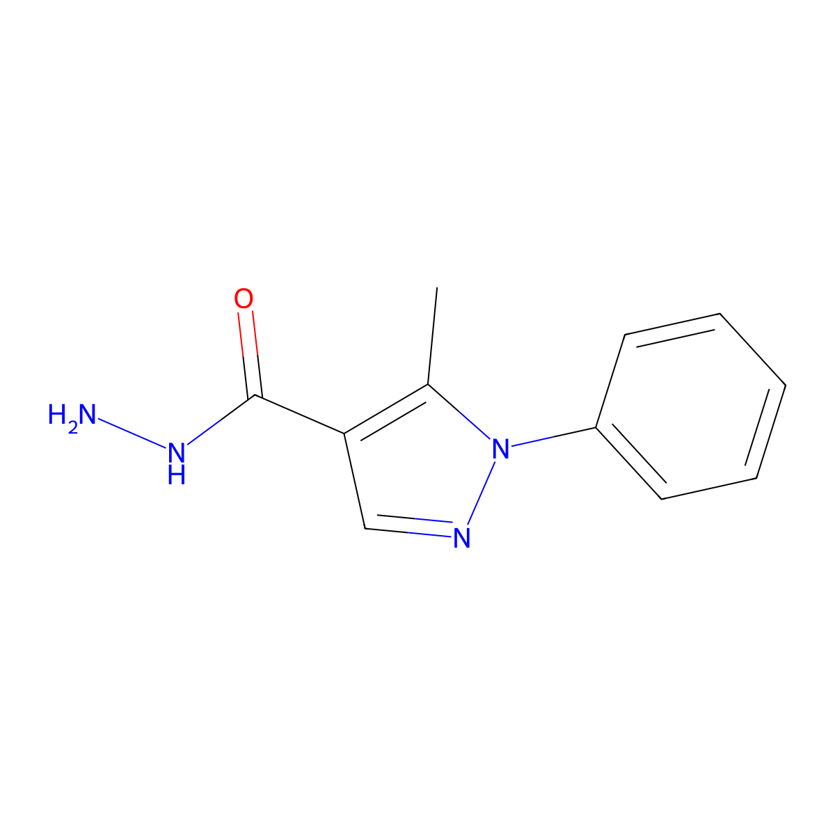 5-Methyl-1-phenyl-1H-pyrazole-4-carbohydrazide molecular structure, CAS 204260-39-9
