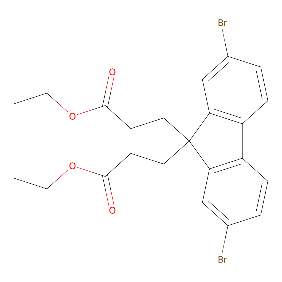 Diethyl 3,3'-(2,7-dibromo-9h-fluorene-9,9-diyl)dipropanoate molecular structure, CAS 204265-70-3