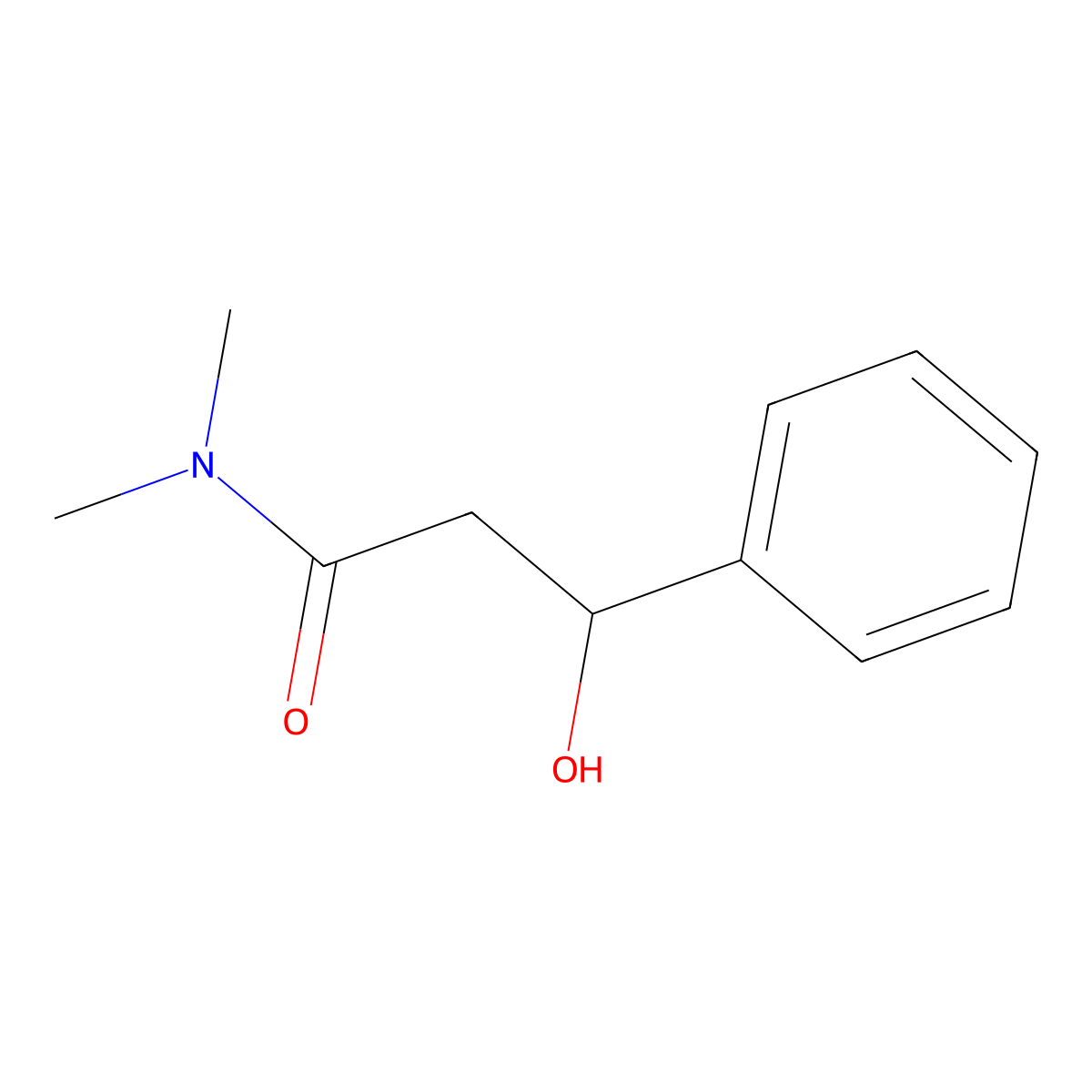 3-hydroxy-N,N-dimethyl-3-phenylpropanamide molecular structure, CAS 20428-66-4