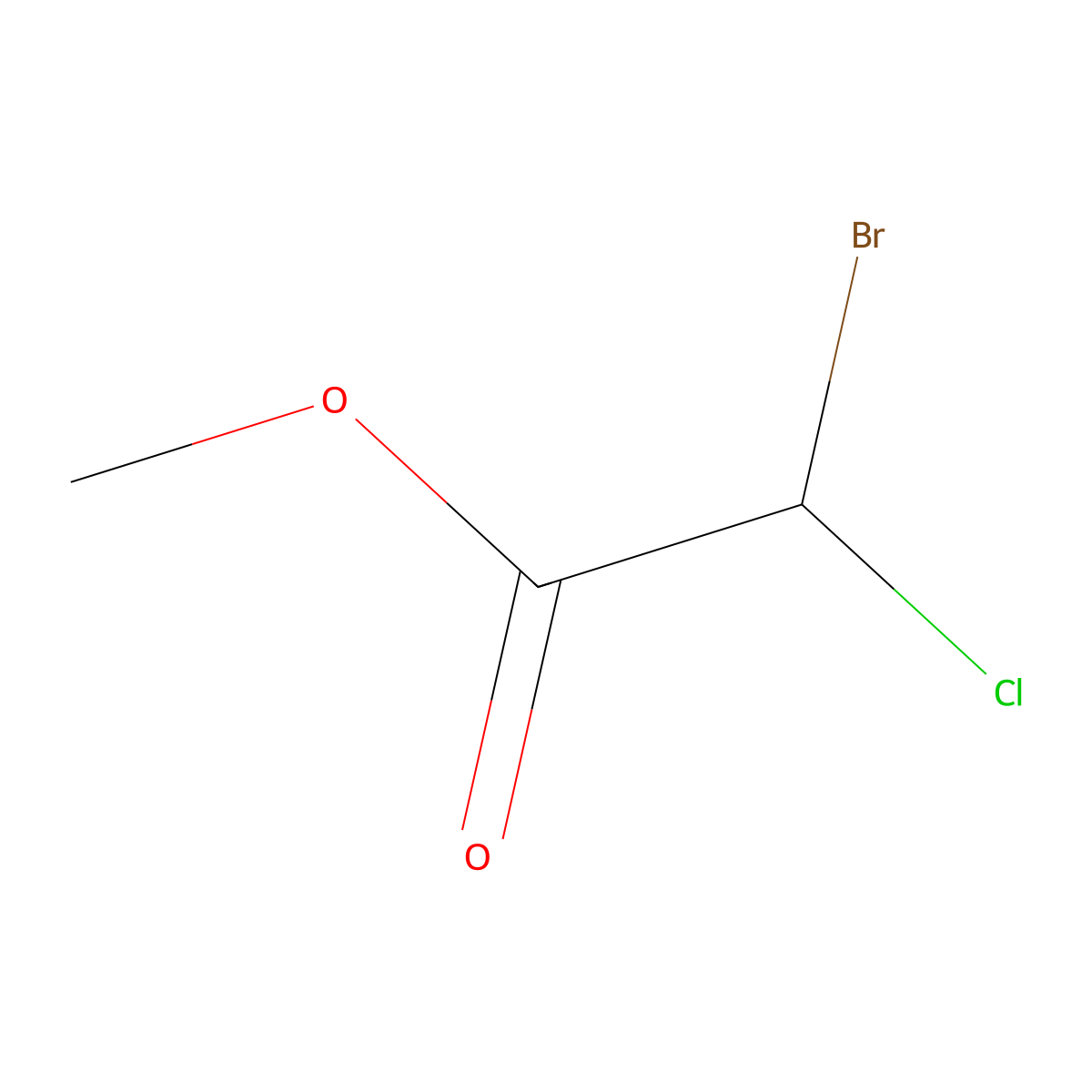 Methyl bromochloroacetate molecular structure, CAS 20428-74-4