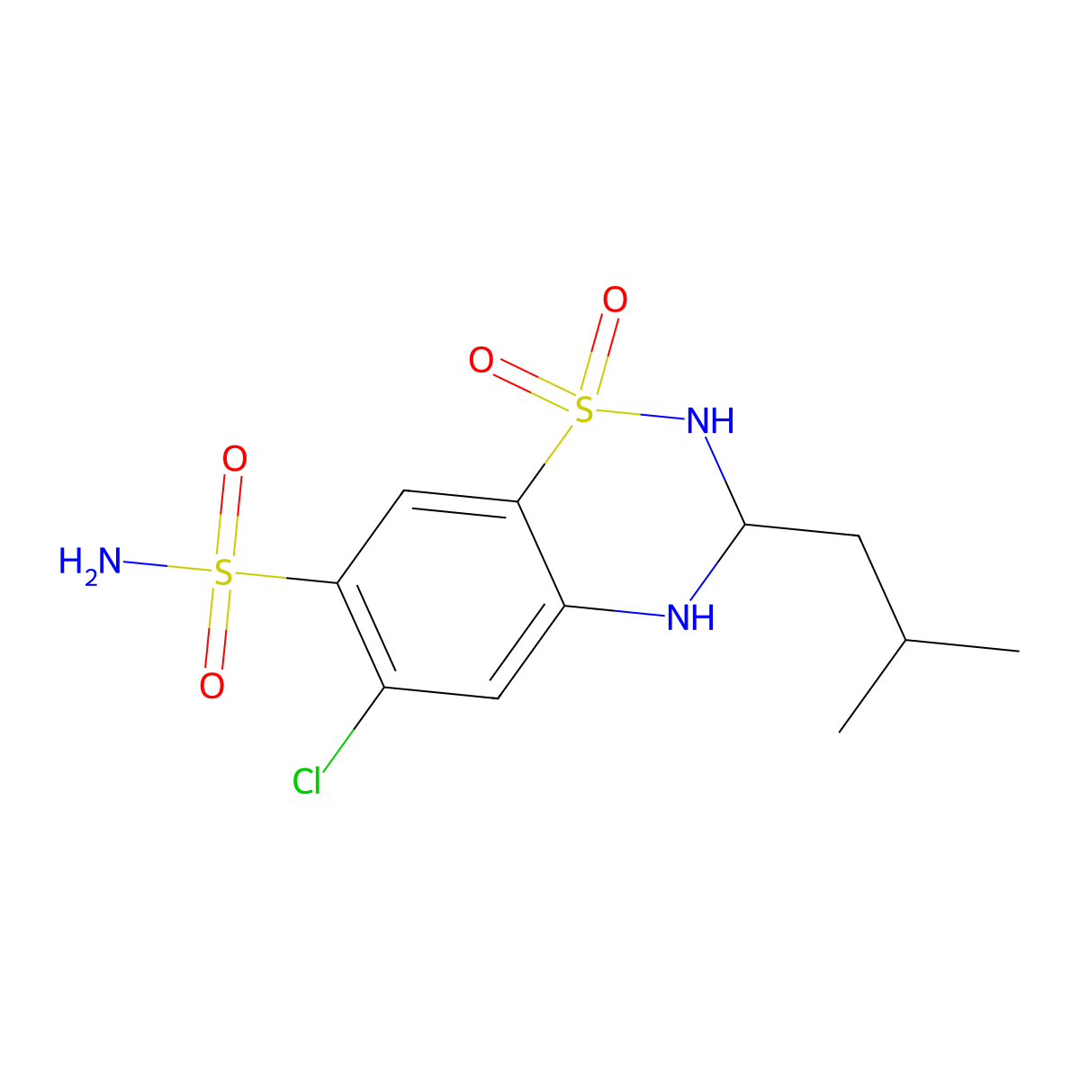 Butizide molecular structure, CAS 2043-38-1