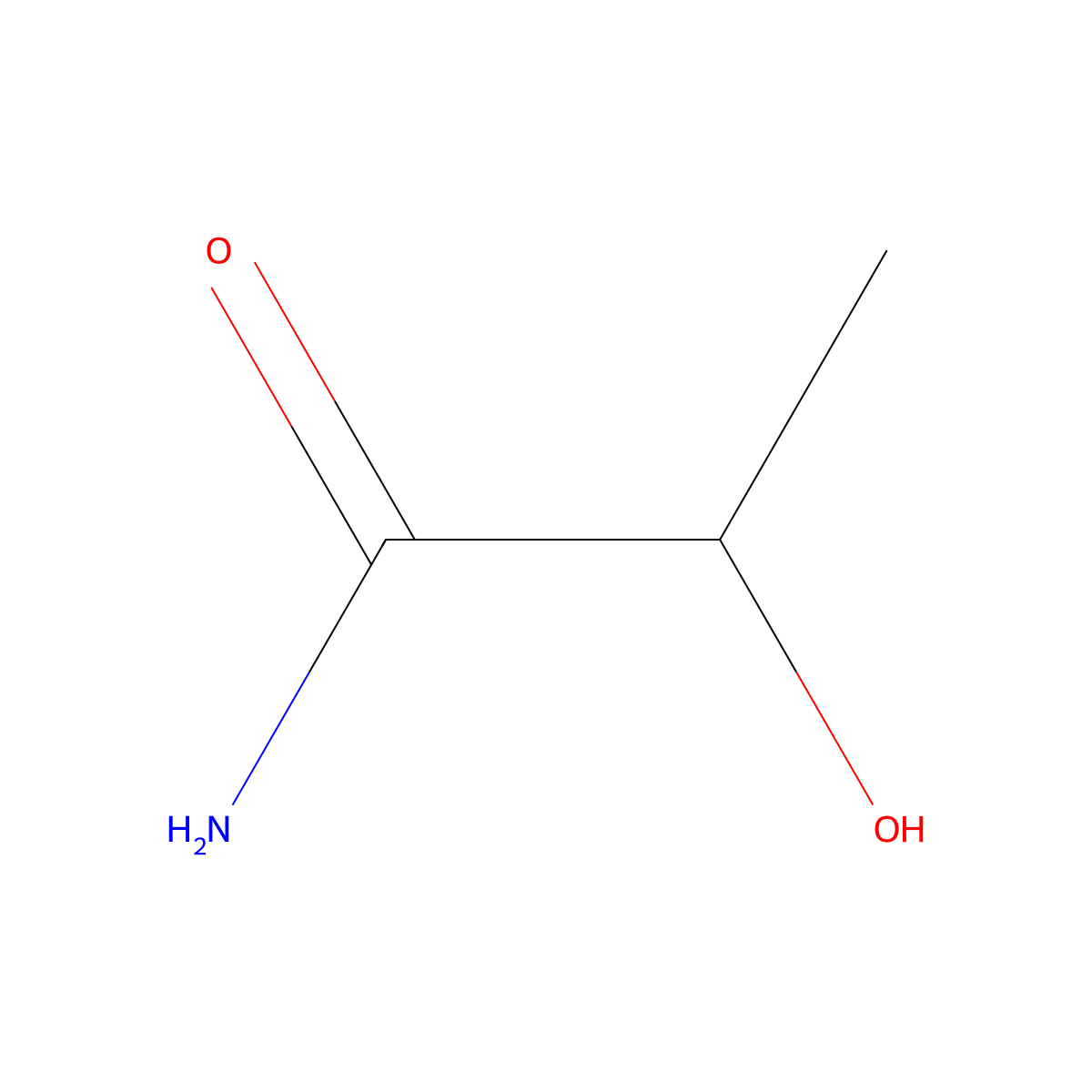 Lactamide molecular structure, CAS 2043-43-8