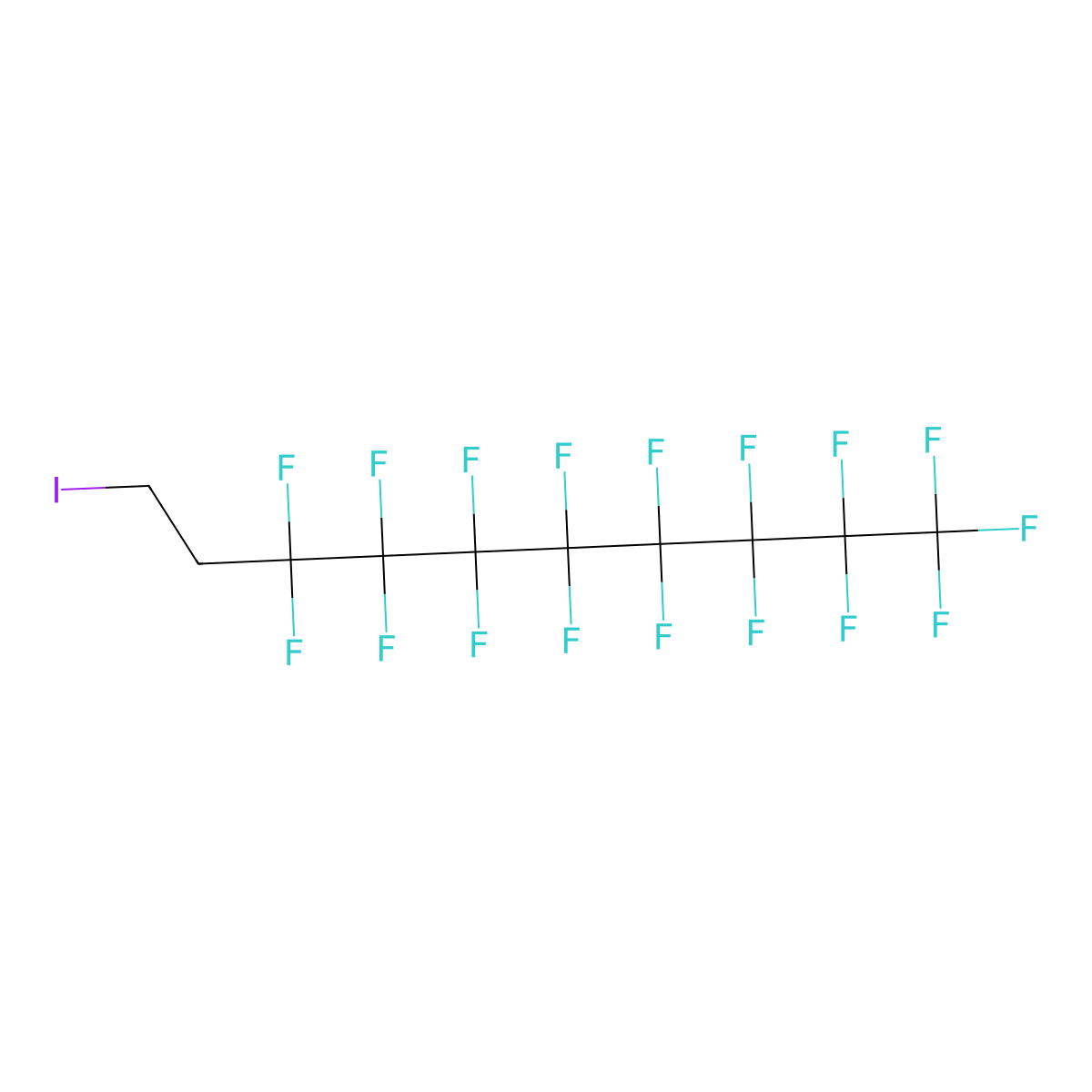 Decane, 1,1,1,2,2,3,3,4,4,5,5,6,6,7,7,8,8-heptadecafluoro-10-iodo- molecular structure, CAS 2043-53-0
