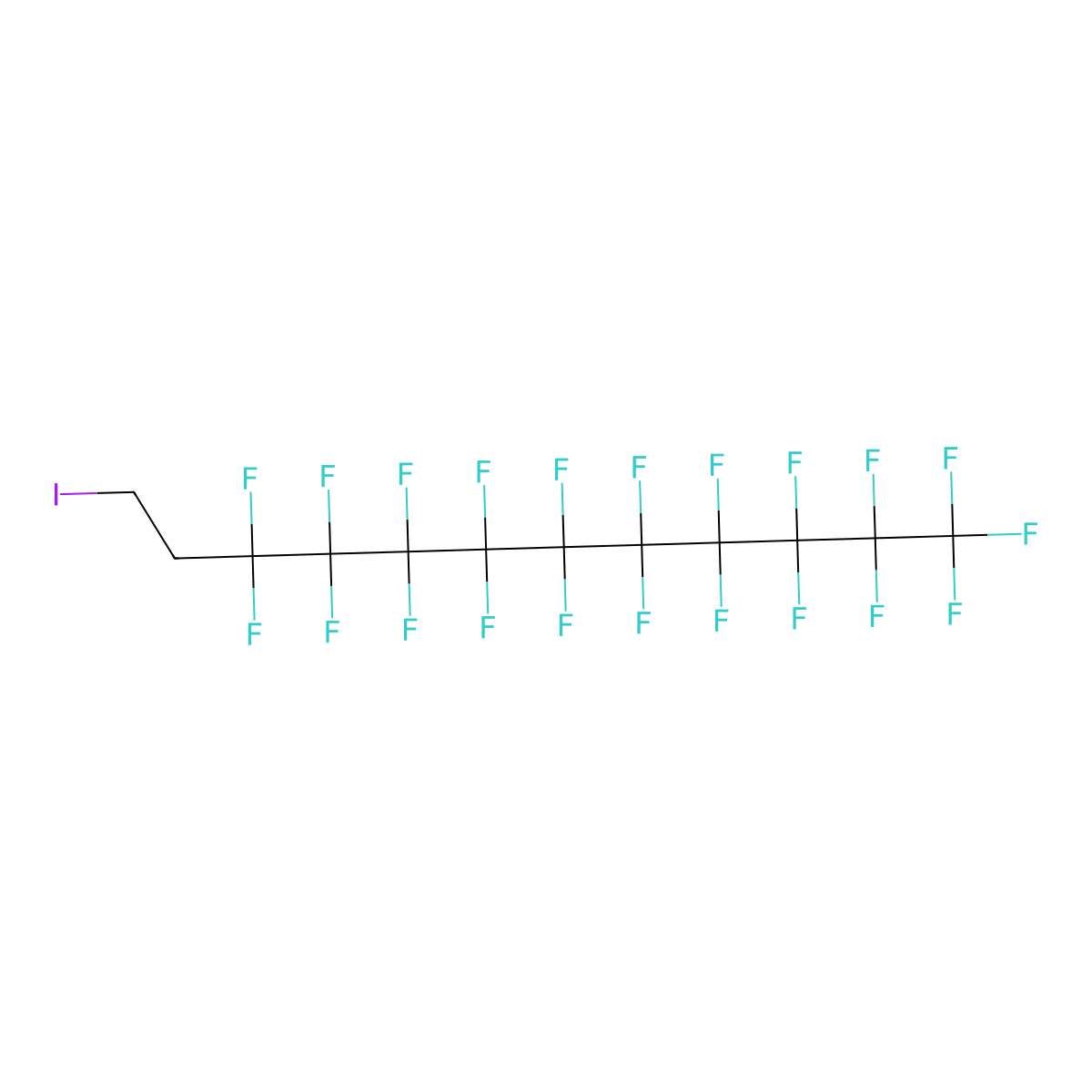 1,1,1,2,2,3,3,4,4,5,5,6,6,7,7,8,8,9,9,10,10-Henicosafluoro-12-iodododecane molecular structure, CAS 2043-54-1