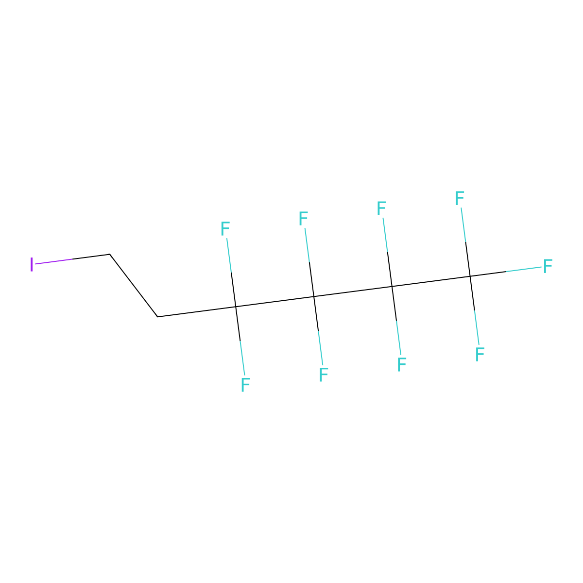 1,1,1,2,2,3,3,4,4-Nonafluoro-6-iodohexane molecular structure, CAS 2043-55-2
