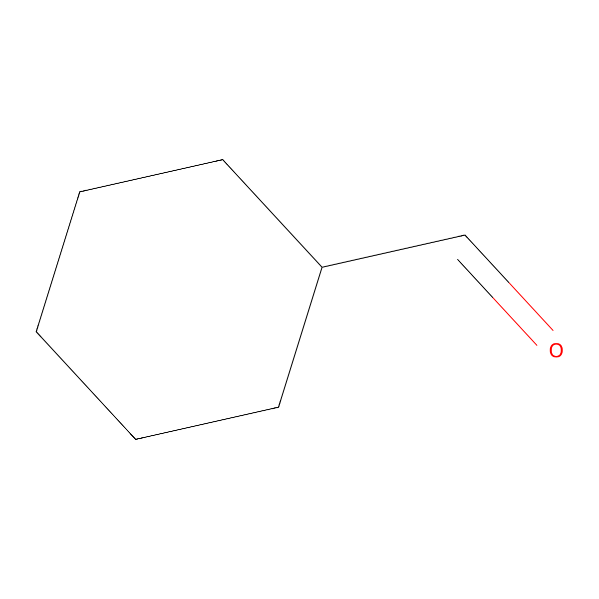 Cyclohexanecarboxaldehyde molecular structure, CAS 2043-61-0
