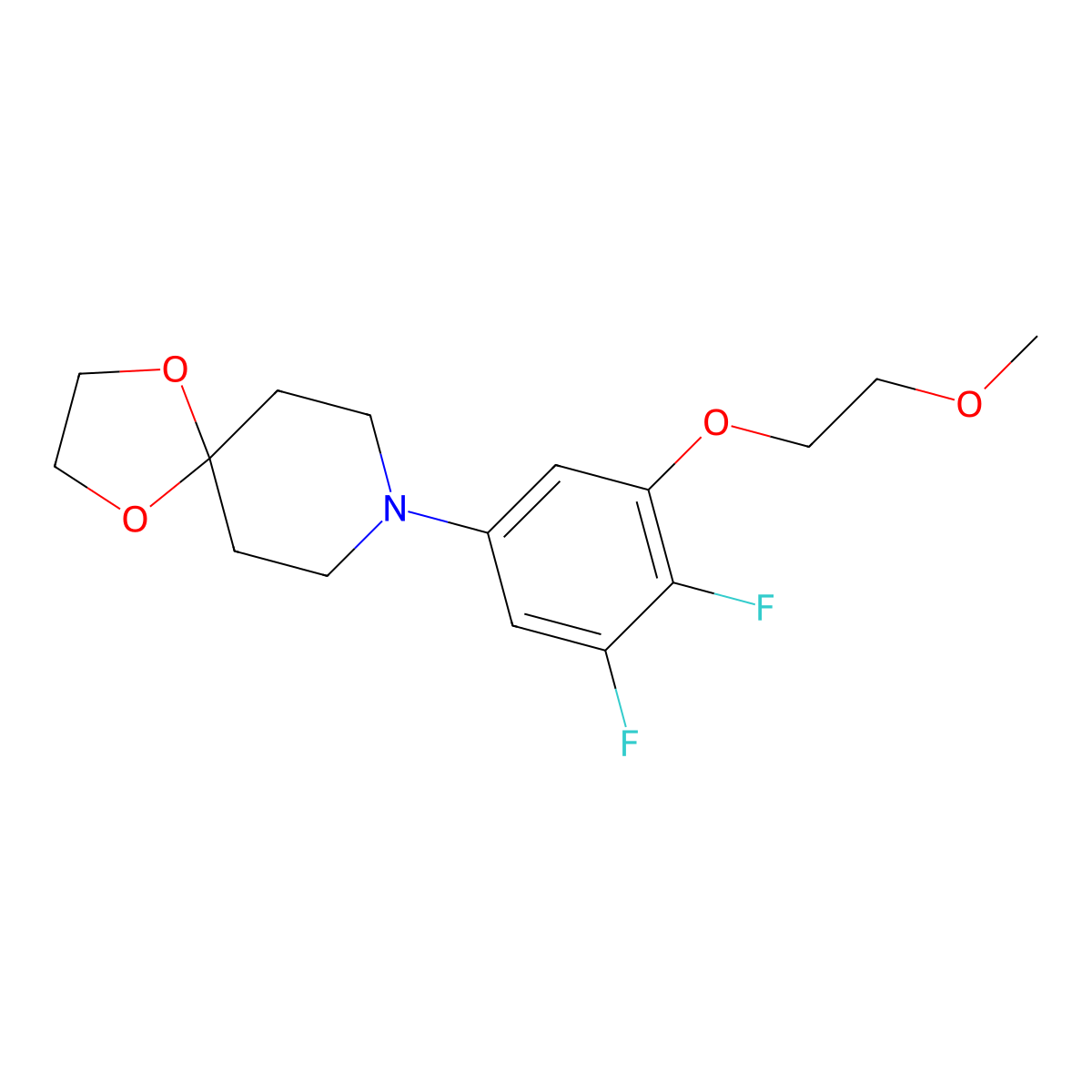 8-(3,4-Difluoro-5-(2-methoxyethoxy)phenyl)-1,4-dioxa-8-azaspiro[4.5]decane molecular structure, CAS 2043000-69-5