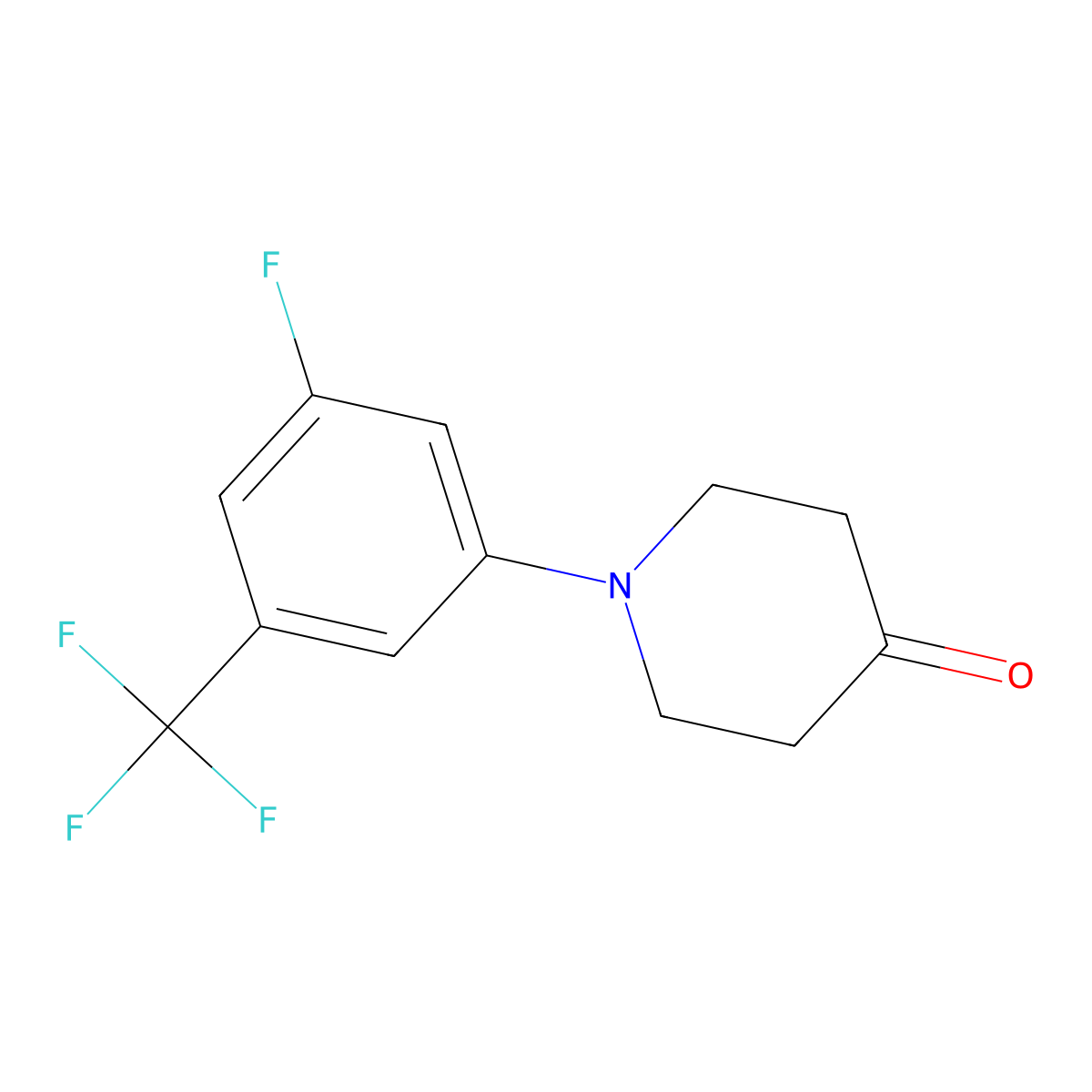 1-(3-Fluoro-5-(trifluoromethyl)phenyl)piperidin-4-one molecular structure, CAS 2043000-88-8