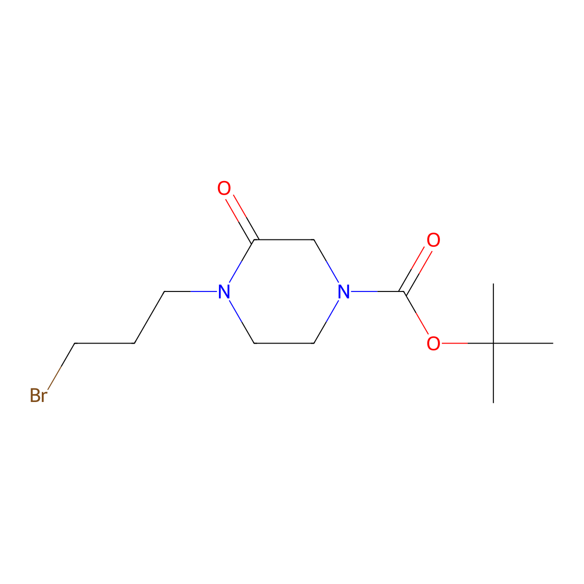 4-Boc-1-(3-bromopropyl)-2-piperazinone molecular structure, CAS 2043000-92-4