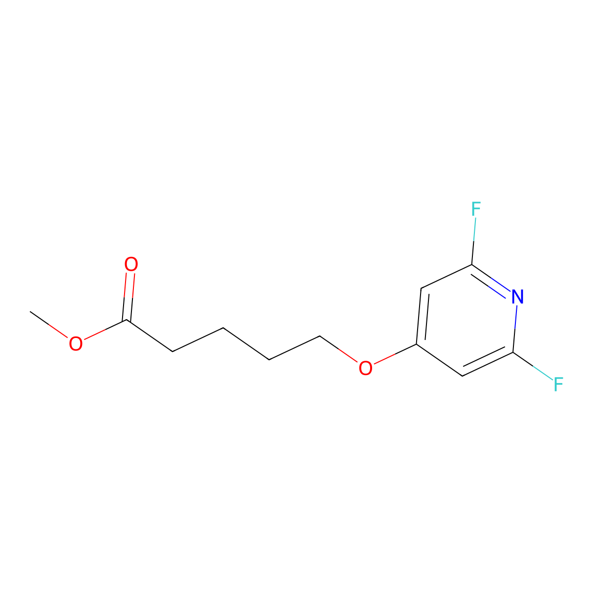 Methyl 5-((2,6-difluoropyridin-4-YL)oxy)pentanoate molecular structure, CAS 2043001-32-5