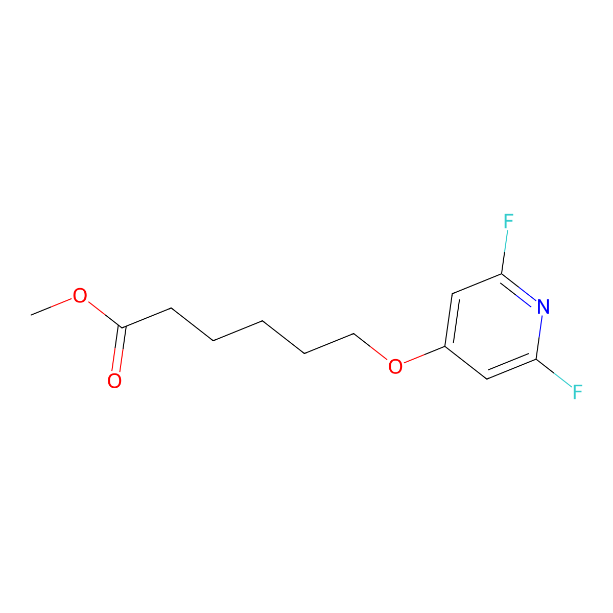 Methyl 6-((2,6-difluoropyridin-4-YL)oxy)hexanoate molecular structure, CAS 2043001-40-5