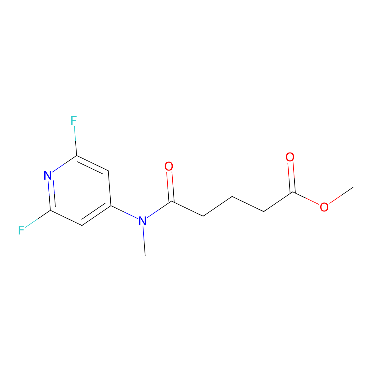 Methyl 5-((2,6-difluoropyridin-4-YL)(methyl)amino)-5-oxopentanoate molecular structure, CAS 2043001-75-6
