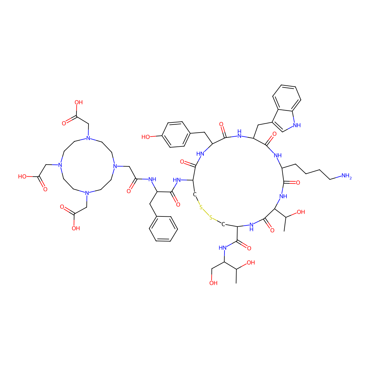 Edotreotide molecular structure, CAS 204318-14-9