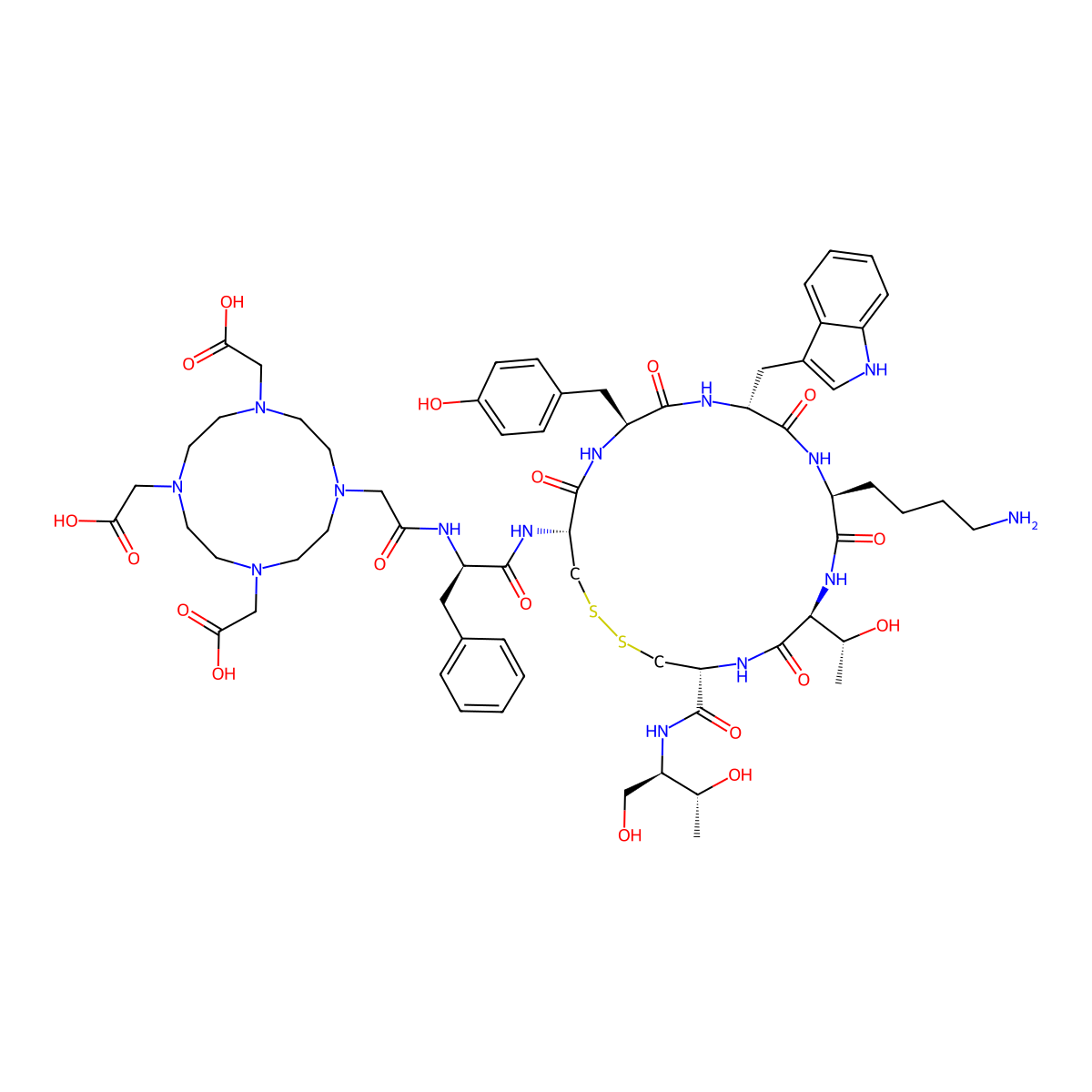 Edotreotide molecular structure, CAS 204318-14-9