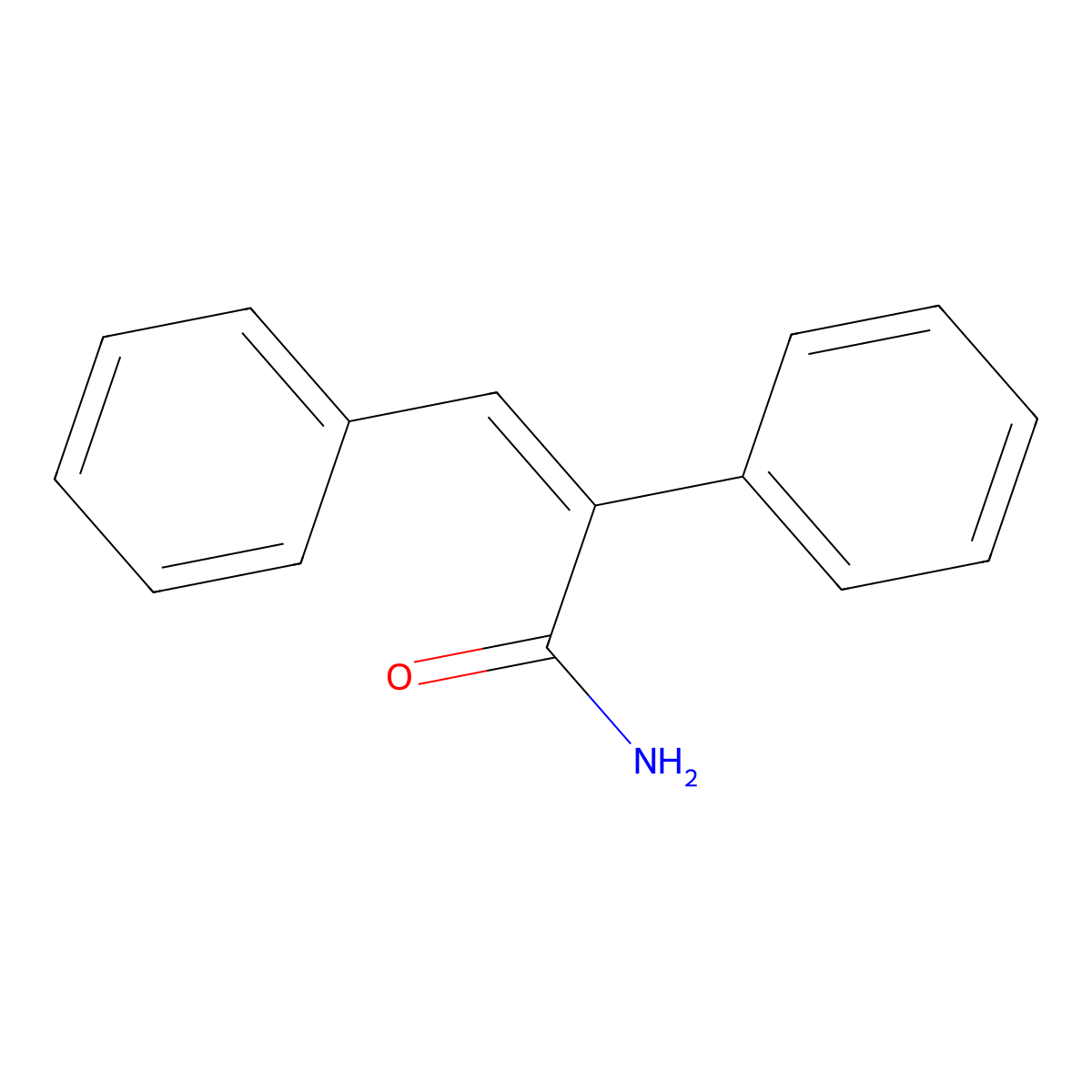 alpha-Phenyl-trans-cinnamamide molecular structure, CAS 20432-29-5