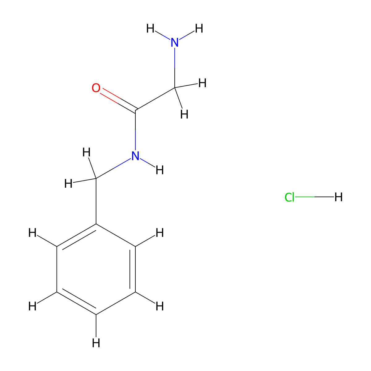 2-amino-N-benzylacetamide hydrochloride molecular structure, CAS 20432-97-7