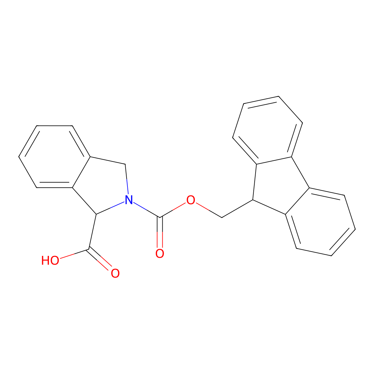 (R,S)-Fmoc-1,3-dihydro-2H-isoindole carboxylic acid molecular structure, CAS 204320-59-2