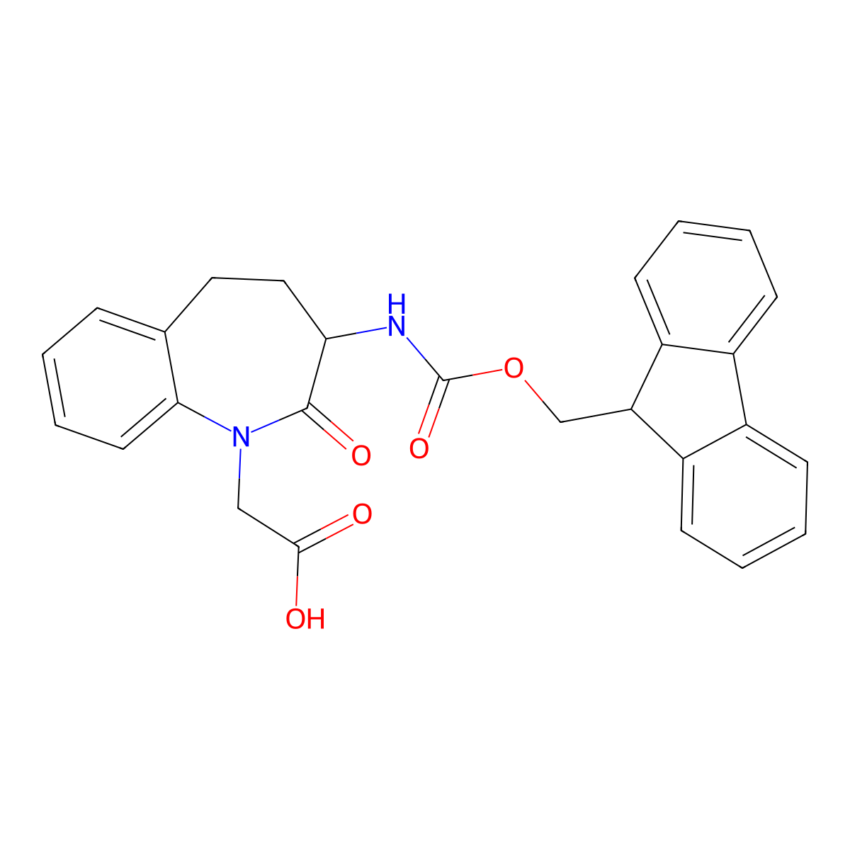 2-[3-(9H-fluoren-9-ylmethoxycarbonylamino)-2-oxo-4,5-dihydro-3H-1-benzazepin-1-yl]acetic acid molecular structure, CAS 204322-78-1