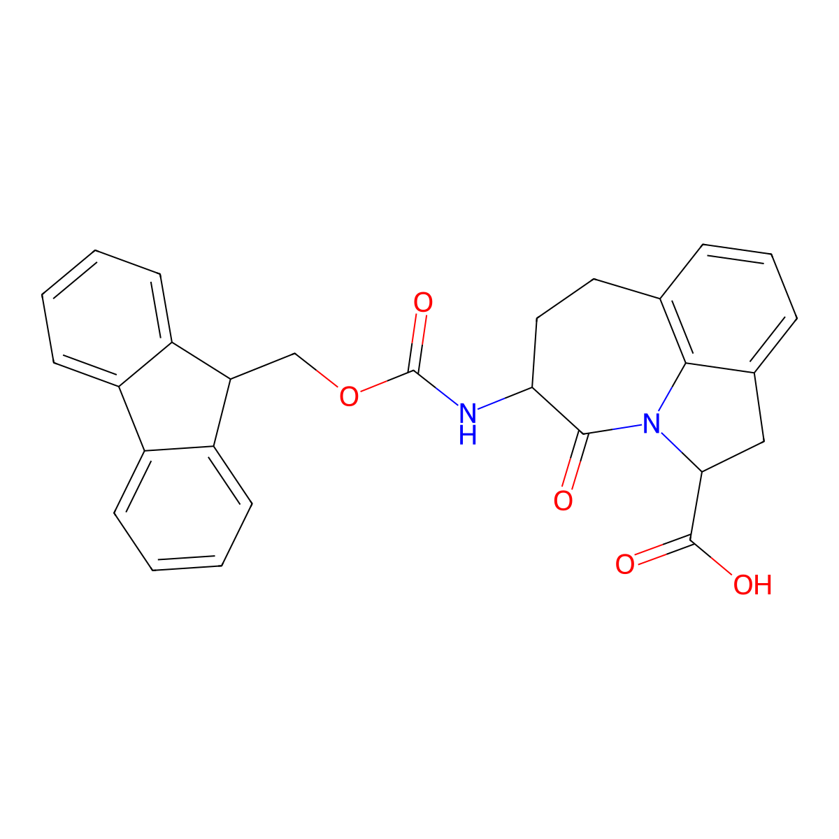 Fmoc-(2S,5S)-5-amino-1,2,4,5,6,7-hexahydroazepino[3,2,1-Hi]indole-4-one-2-carboxylic acid molecular structure, CAS 204326-24-9