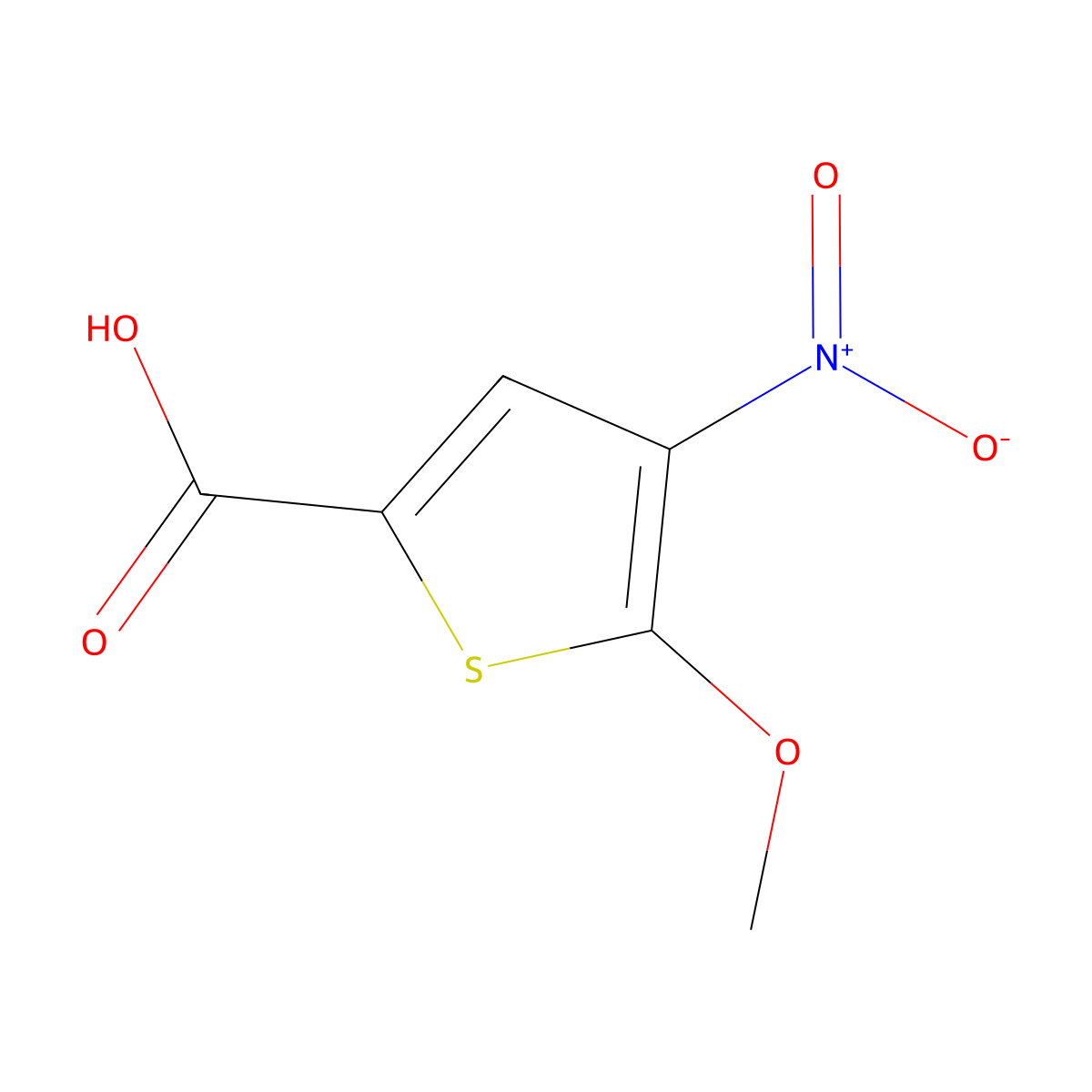 5-Methoxy-4-nitrothiophene-2-carboxylic acid molecular structure, CAS 204326-35-2