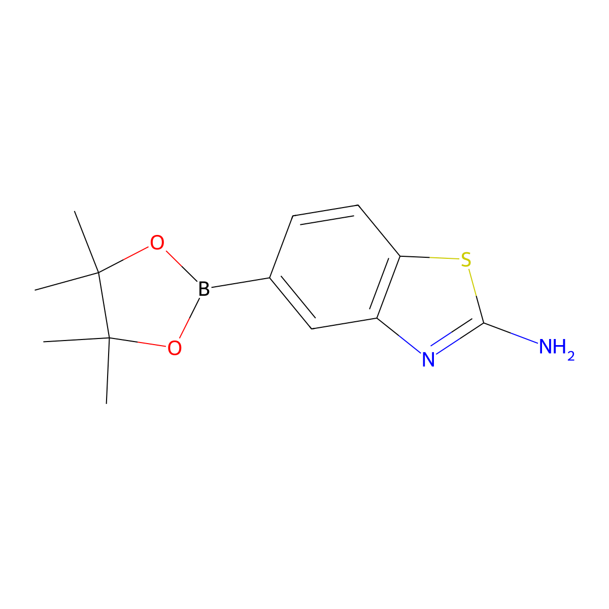 5-(4,4,5,5-Tetramethyl-1,3,2-dioxaborolan-2-YL)benzo[D]thiazol-2-amine molecular structure, CAS 2043401-94-9