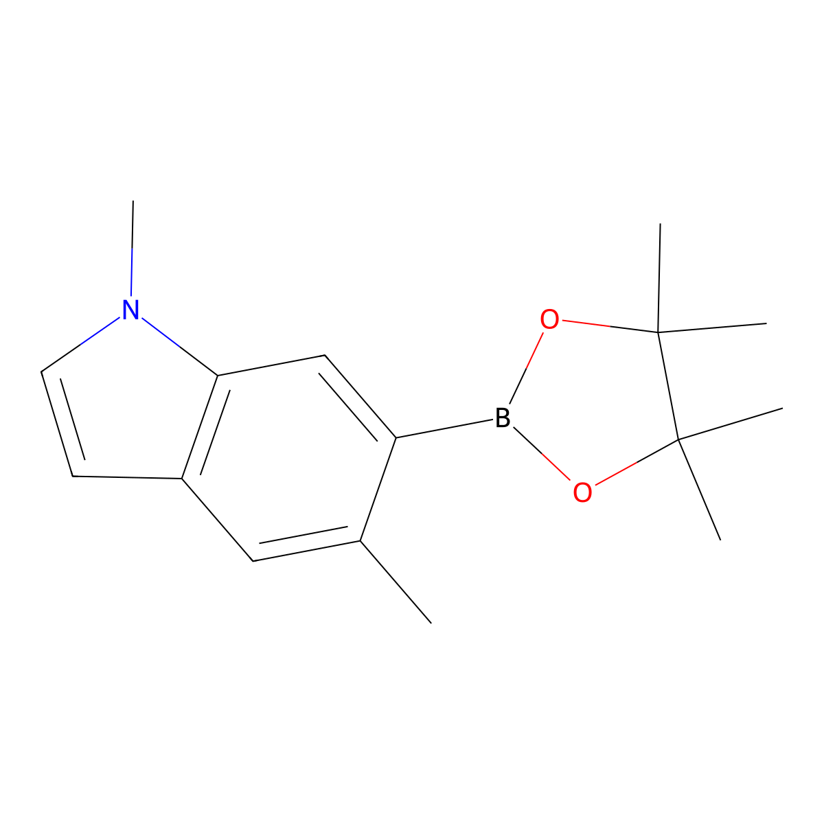 1,5-Dimethyl-6-(4,4,5,5-tetramethyl-1,3,2-dioxaborolan-2-yl)-1H-indole molecular structure, CAS 2043402-13-5