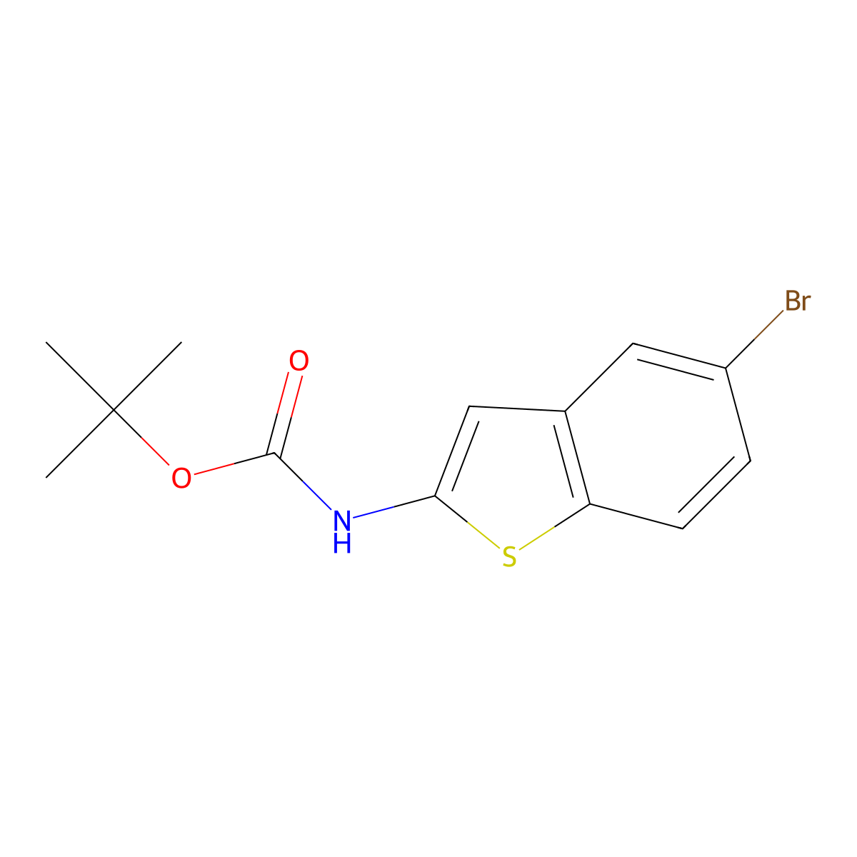 tert-Butyl (5-bromobenzo[b]thiophen-2-yl)carbamate molecular structure, CAS 2043402-20-4