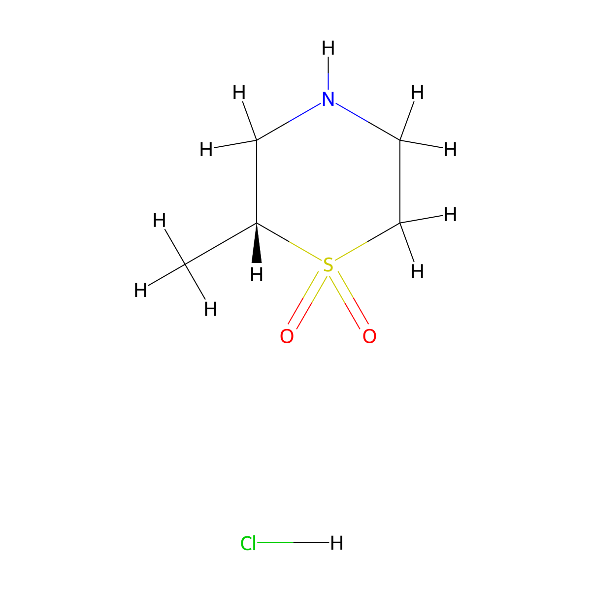 (2R)-2-Methyl-1lambda6-thiomorpholine-1,1-dione hydrochloride molecular structure, CAS 2043769-71-5