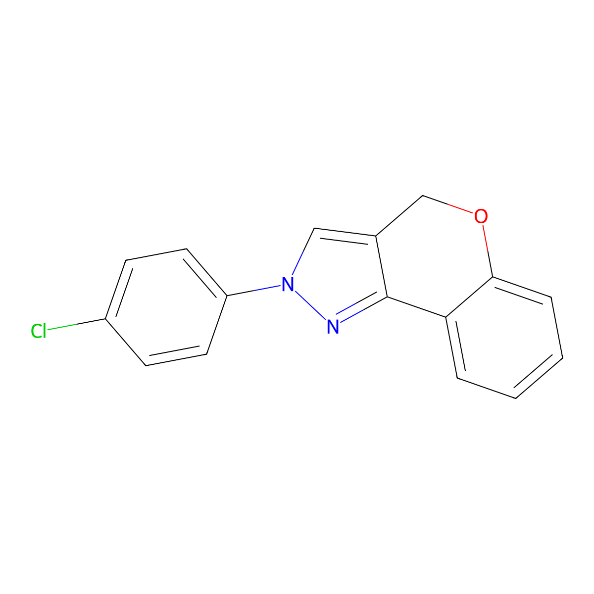 2-(4-chlorophenyl)-4H-chromeno[4,3-c]pyrazole molecular structure, CAS 204377-14-0