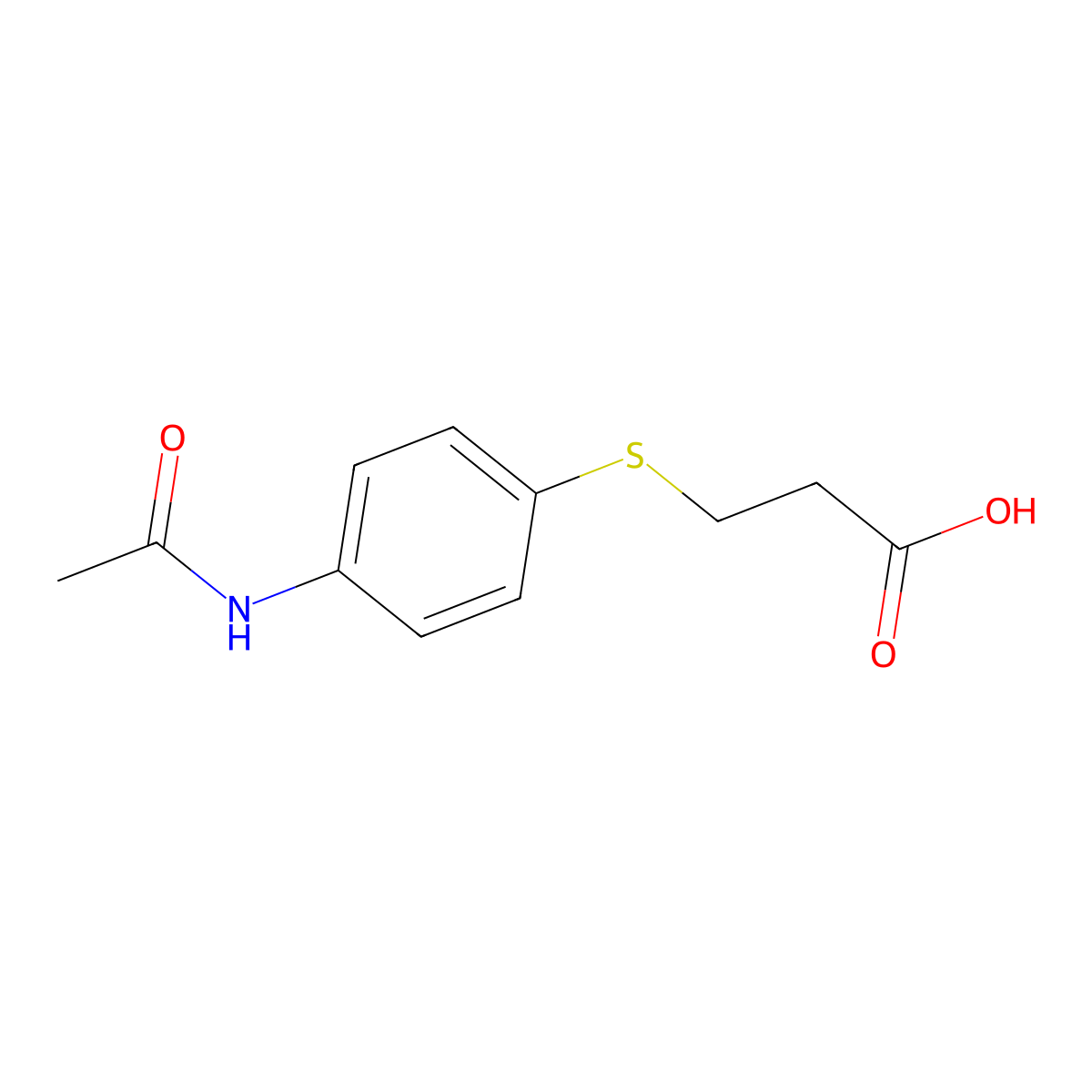 3-((4-Acetamidophenyl)thio)propanoic acid molecular structure, CAS 204377-77-5