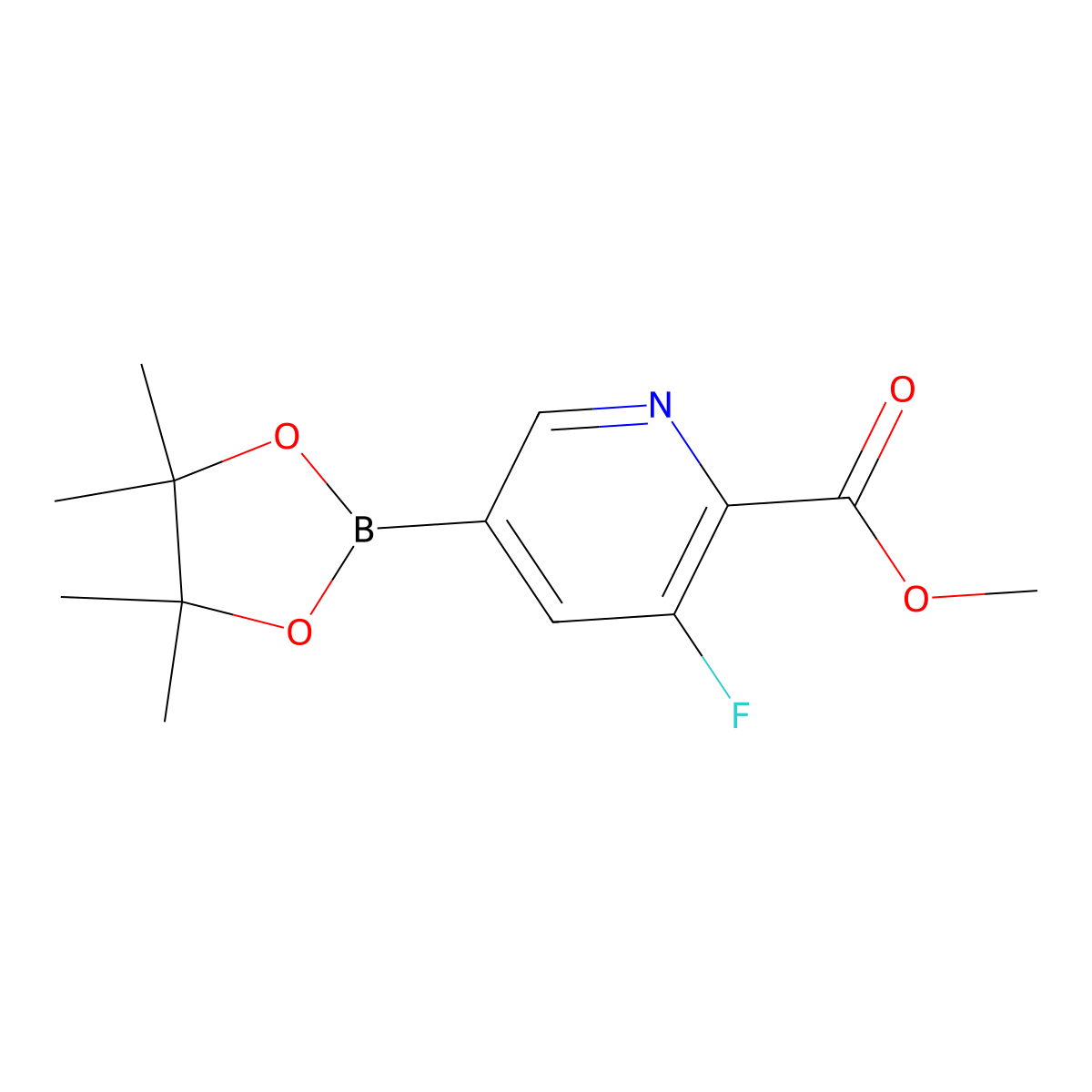 Methyl 3-fluoro-5-(4,4,5,5-tetramethyl-1,3,2-dioxaborolan-2-yl)pyridine-2-carboxylate molecular structure, CAS 2043770-91-6