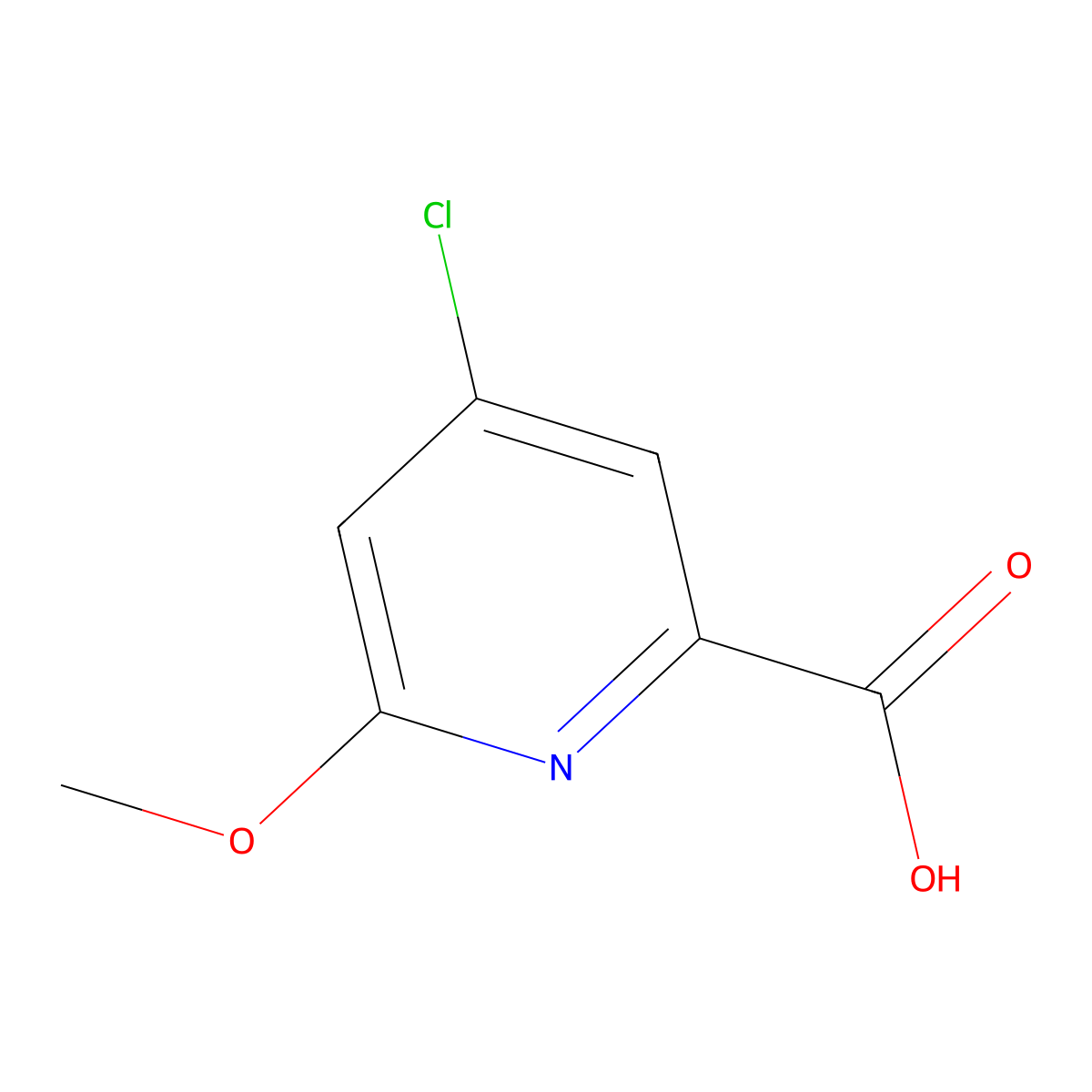 4-Chloro-6-methoxypicolinic acid molecular structure, CAS 204378-34-7